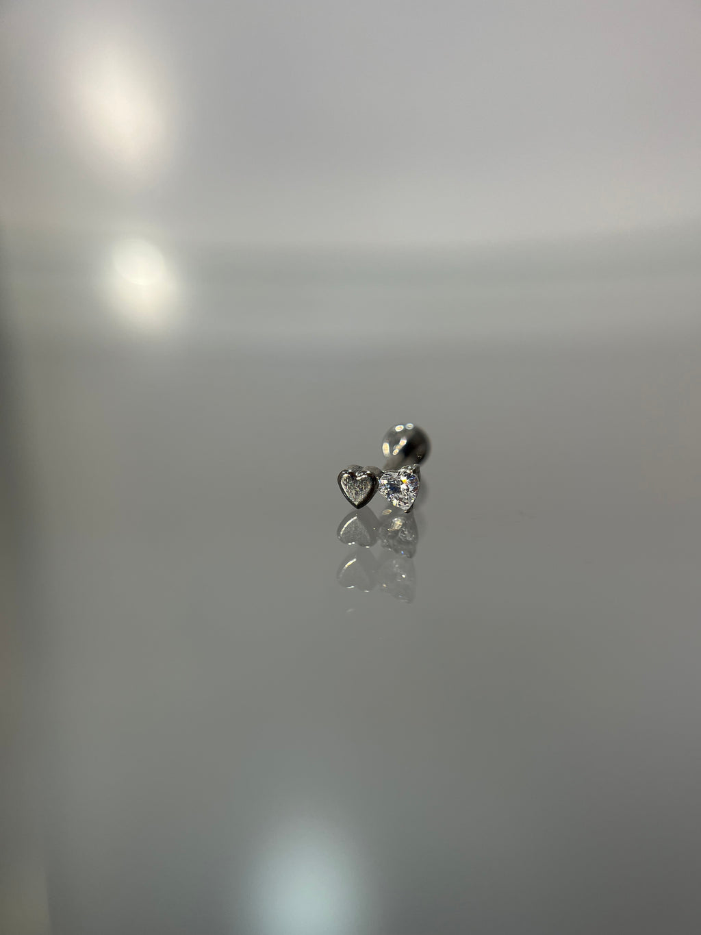 Piercings corazón doble (cierre plano)