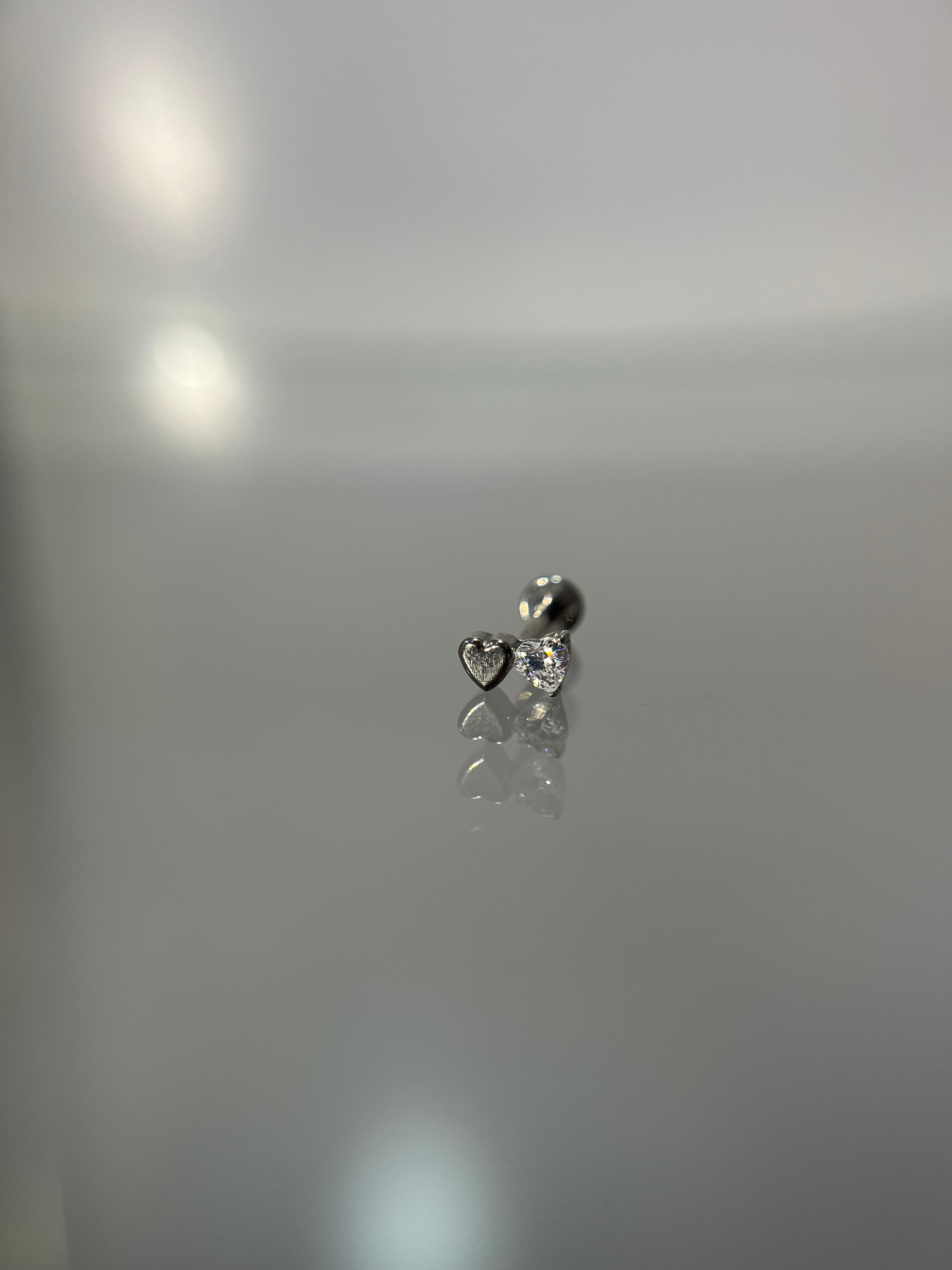 Piercings corazón doble (cierre plano)