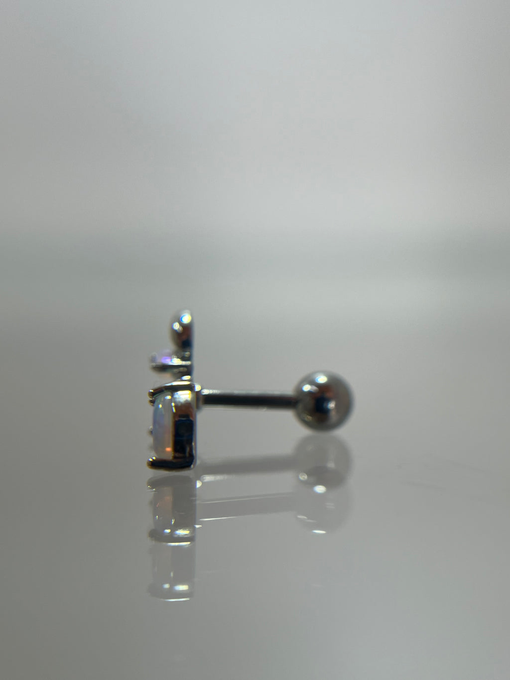 Piercing marquesa acero plateado (cierre bolilla)