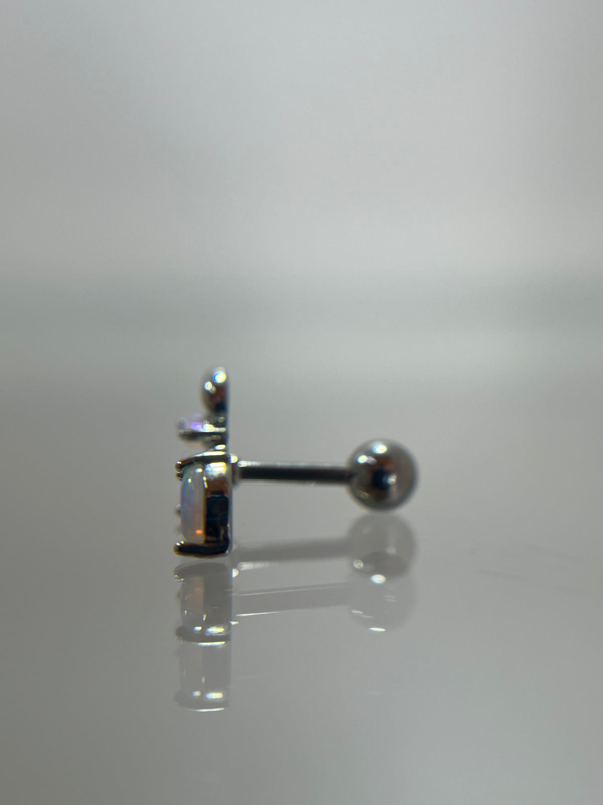 Piercing marquesa acero plateado (cierre bolilla)
