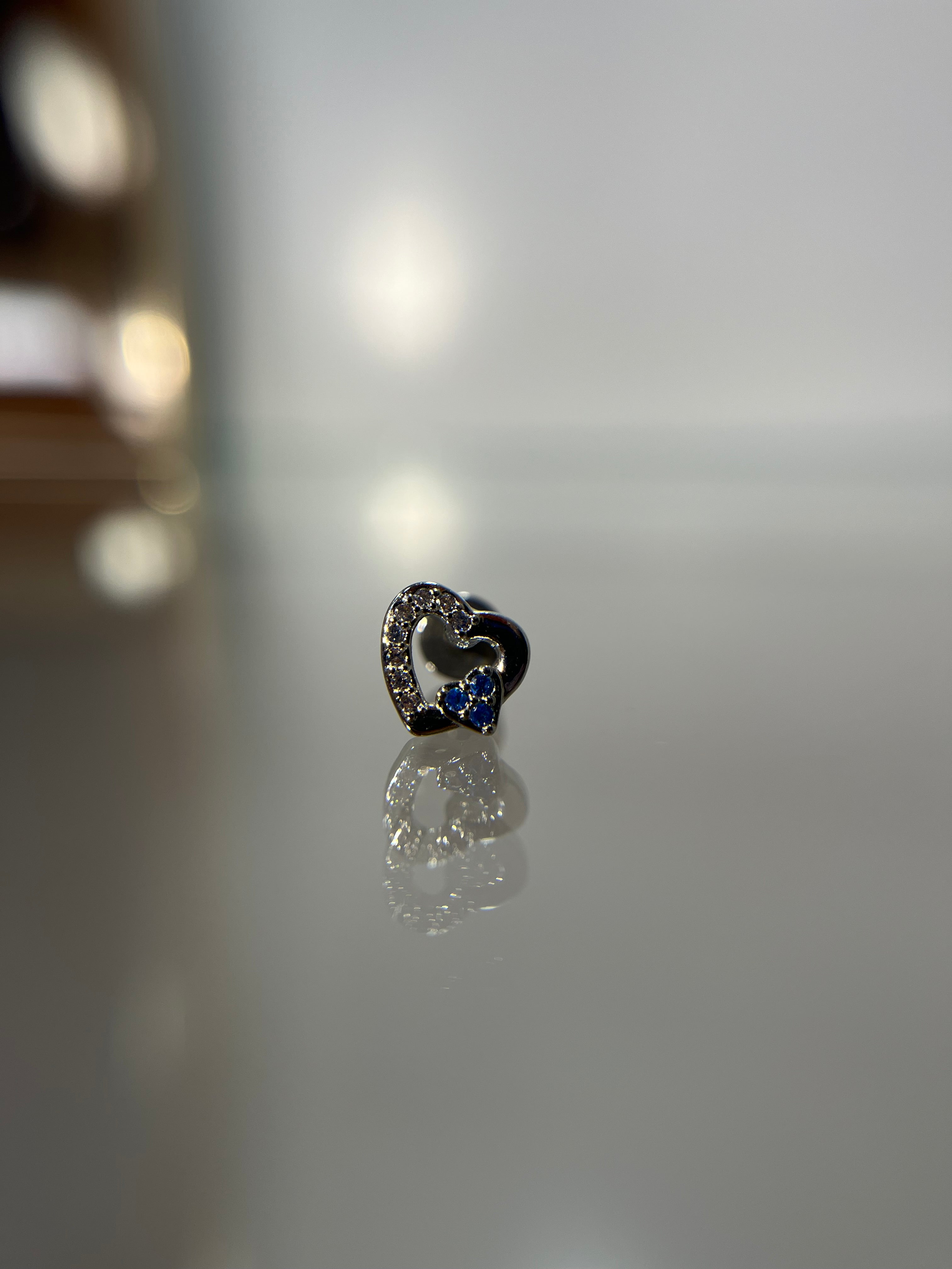 Piercings corazón (cierre plano)