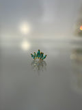 Piercings tiara verde (cierre esfera)