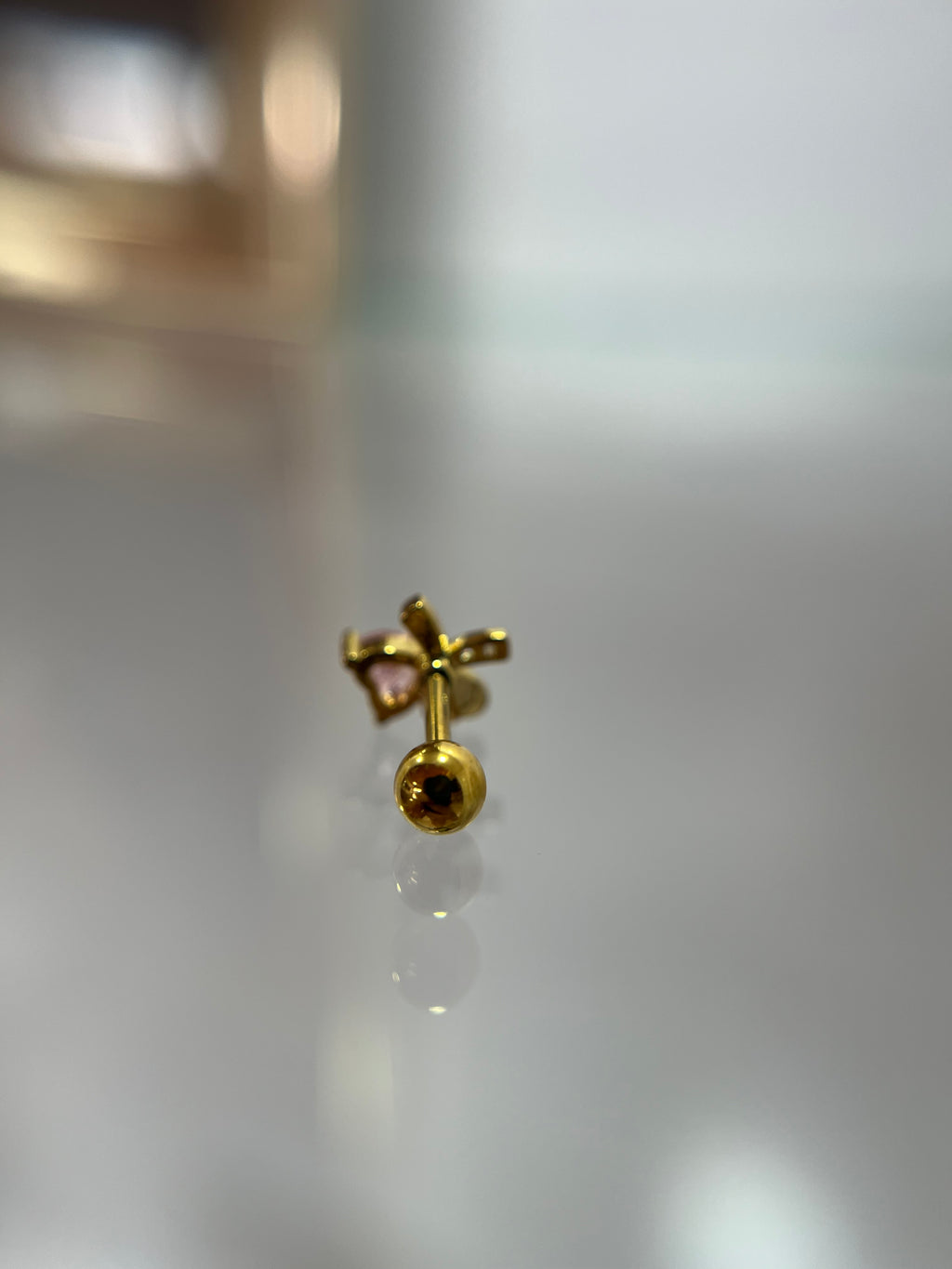 Piercings Flor corazón (cierre esfera)