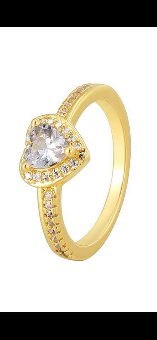 Anillo corazón con cristal incrustado