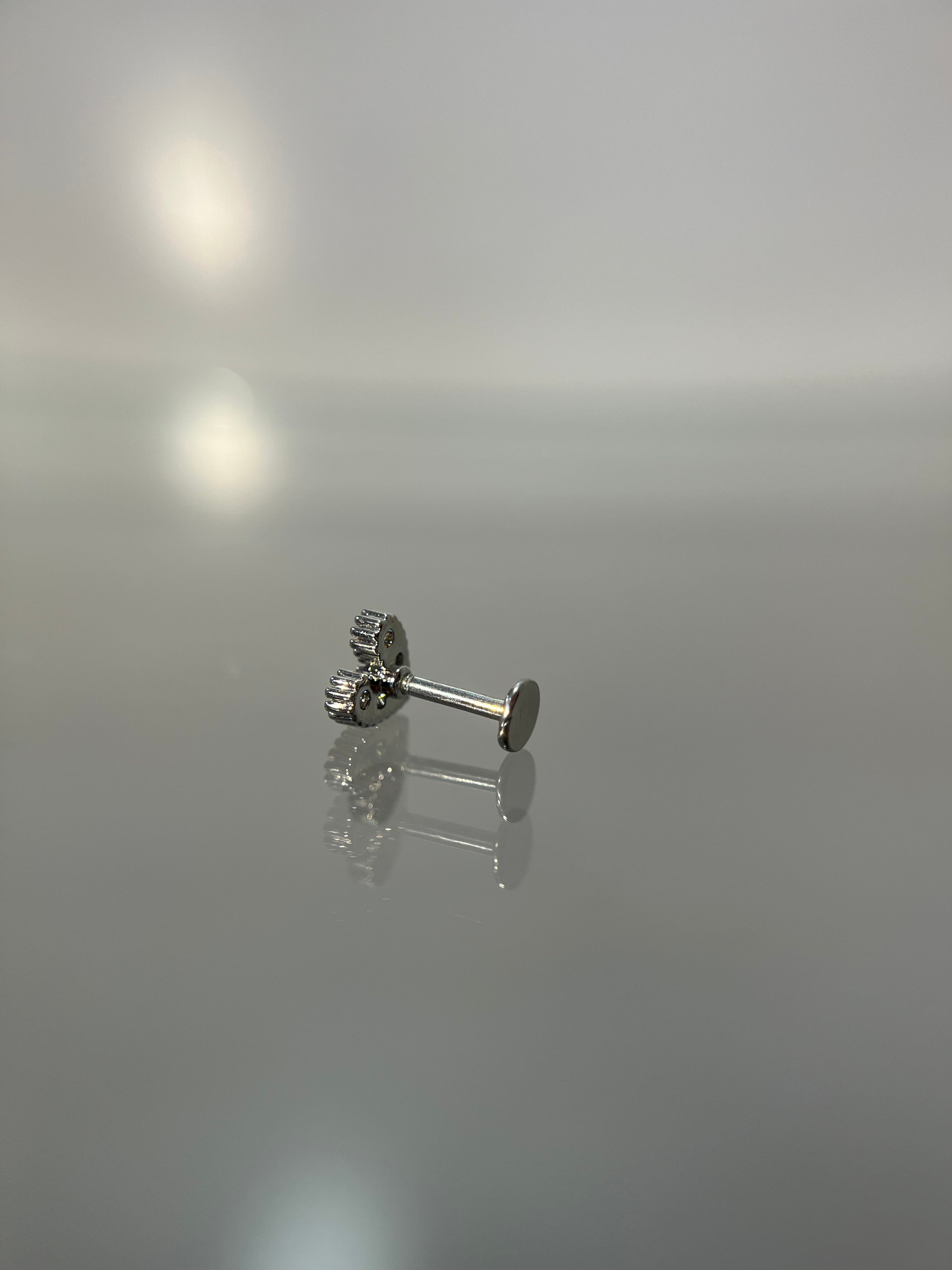 Piercings corazón cristal (cierre plano)