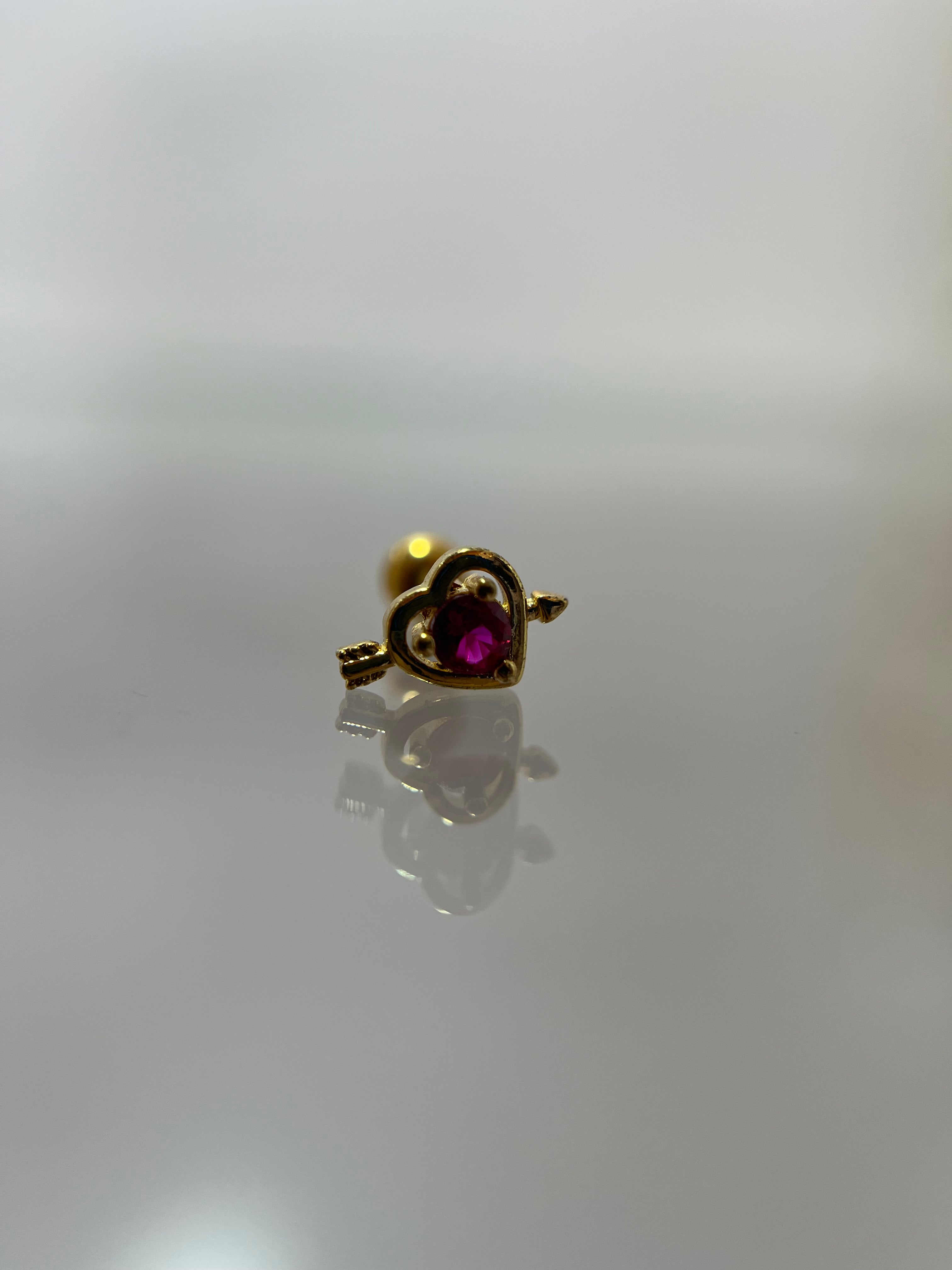 Piercings corazón (cierre esfera)