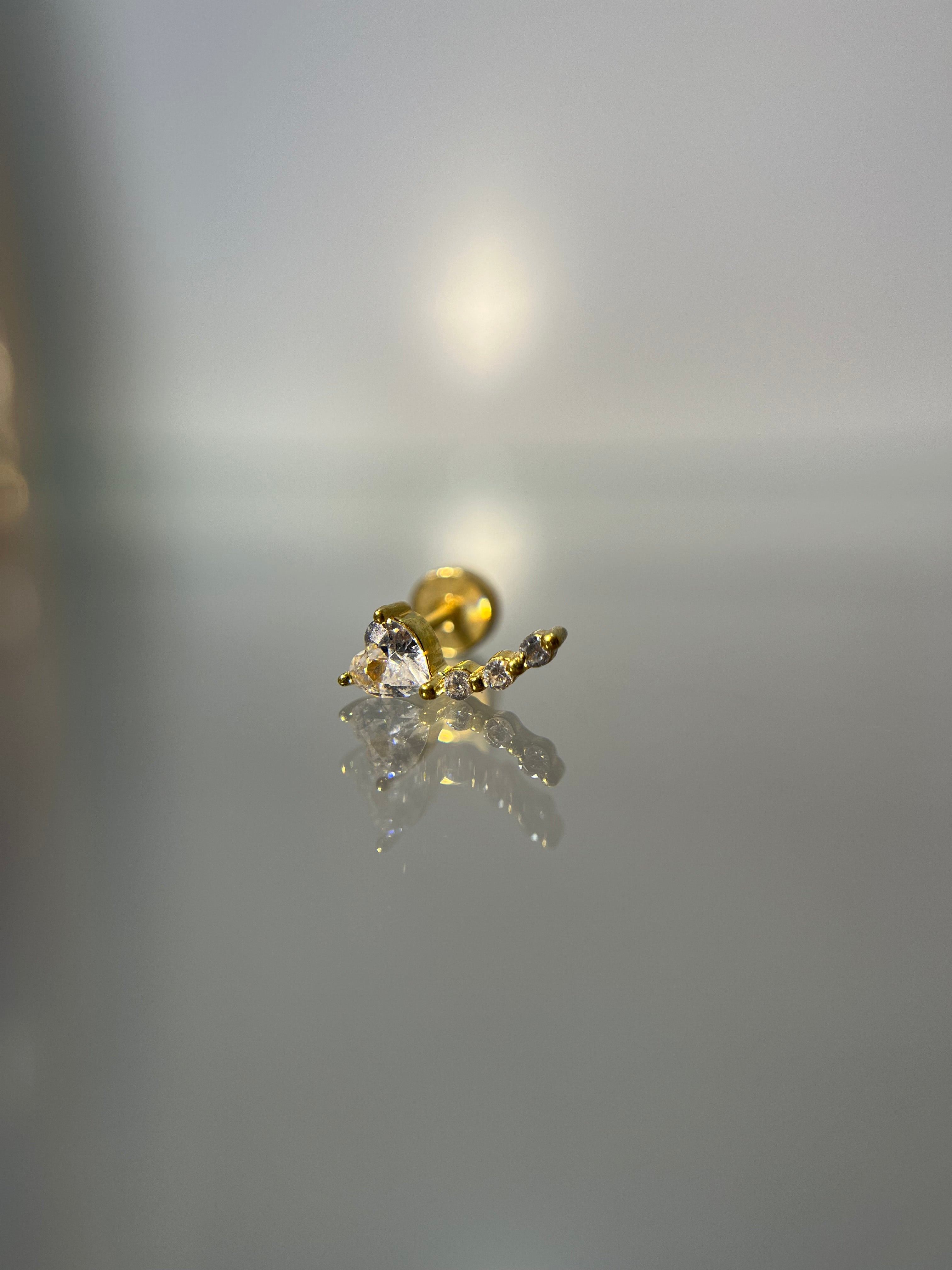 Piercings corazón(cierre plano)