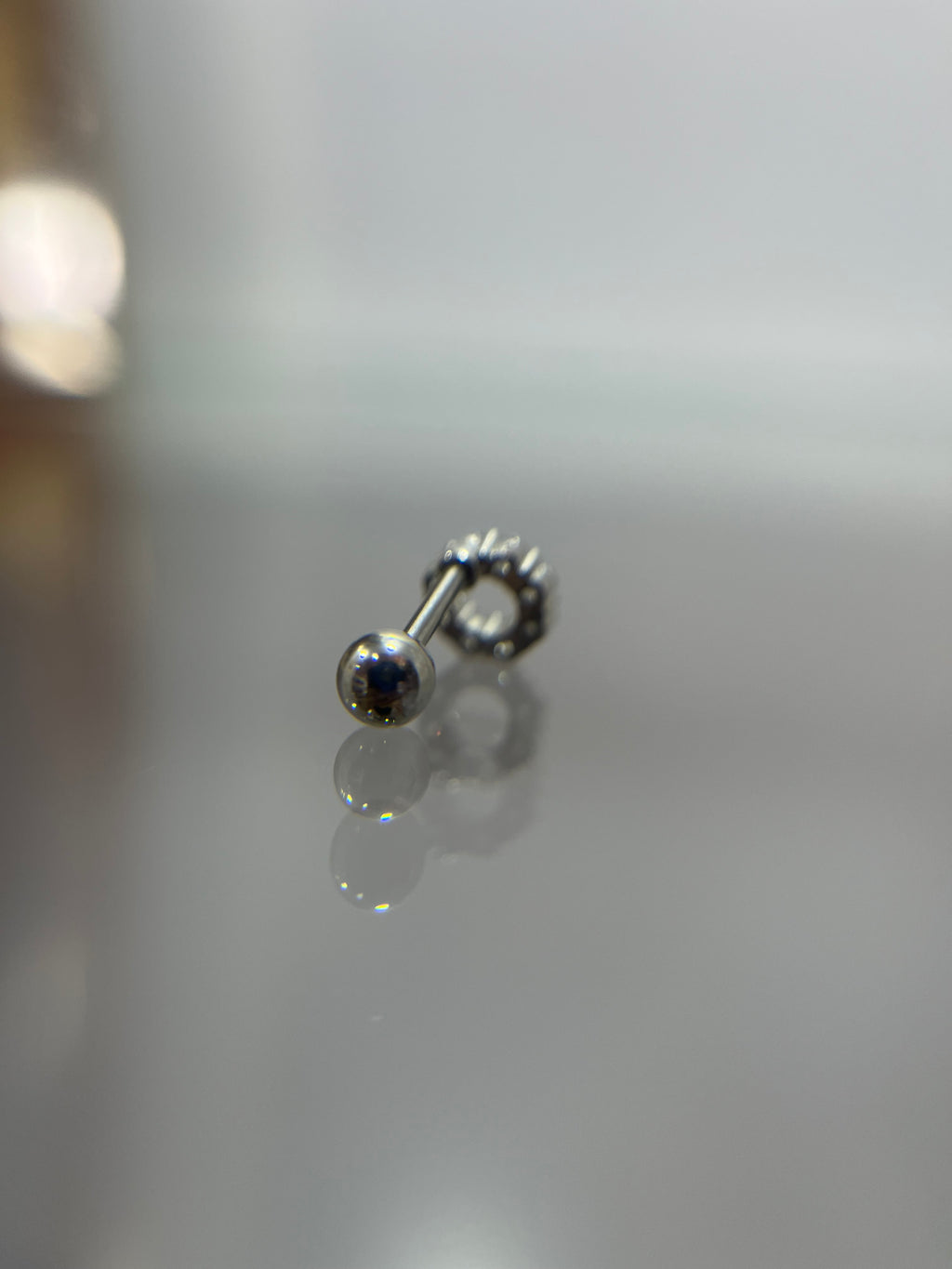 Piercings círculo con diamante (cierre esfera)