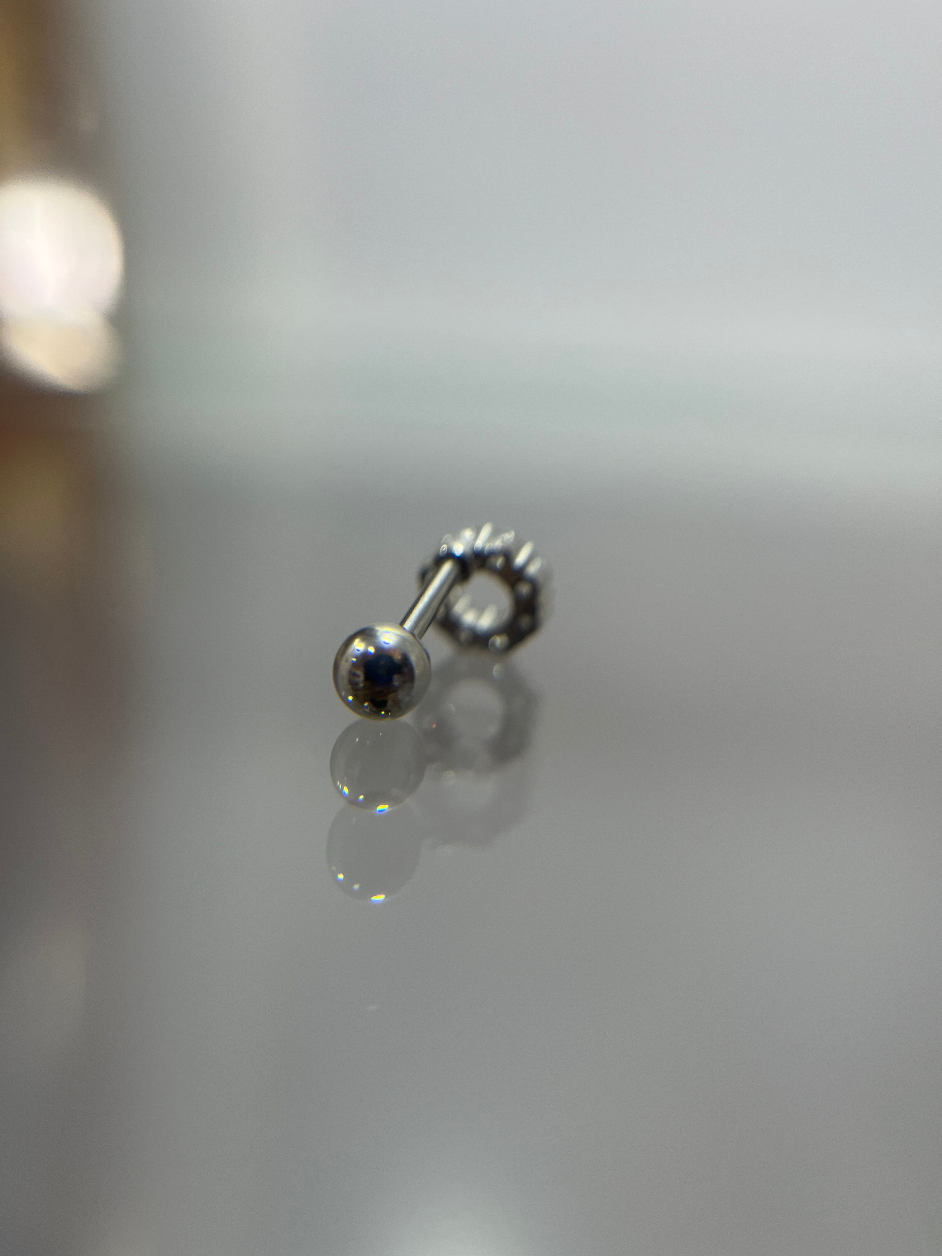 Piercings círculo con diamante (cierre esfera)