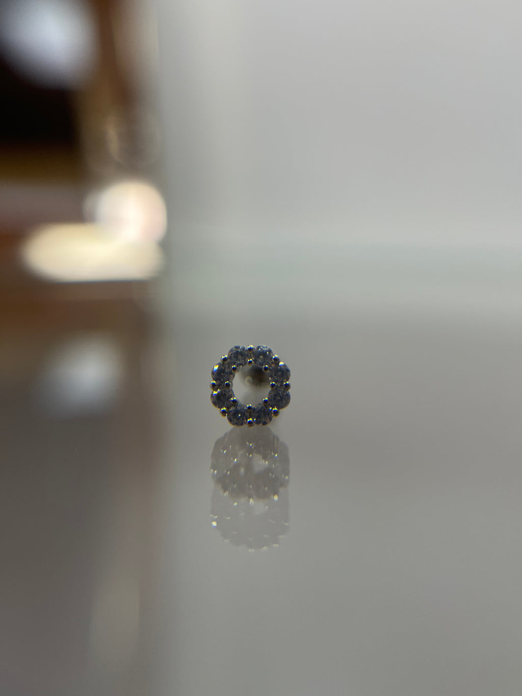 Piercings círculo con diamante (cierre esfera)