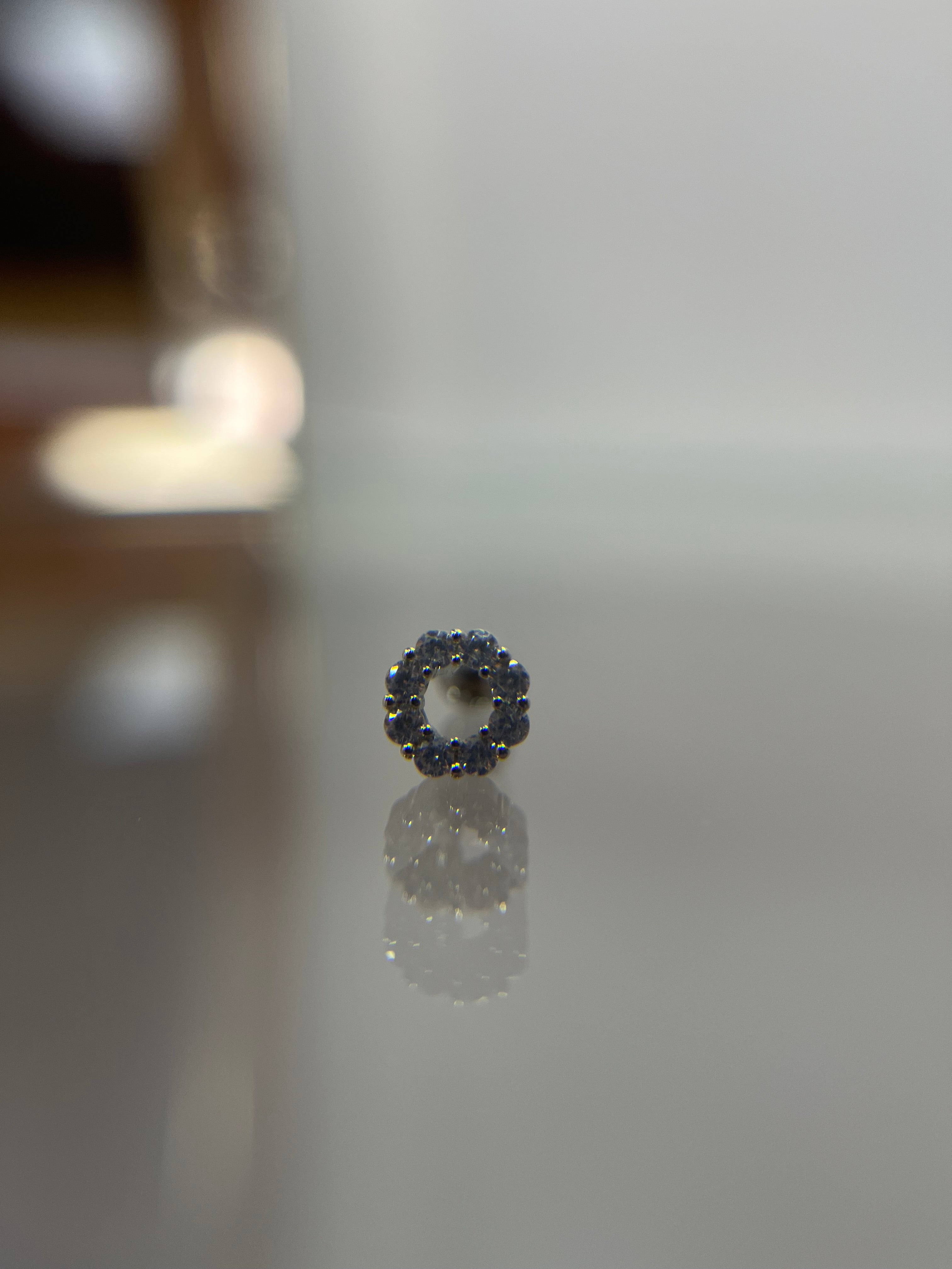 Piercings círculo con diamante (cierre esfera)