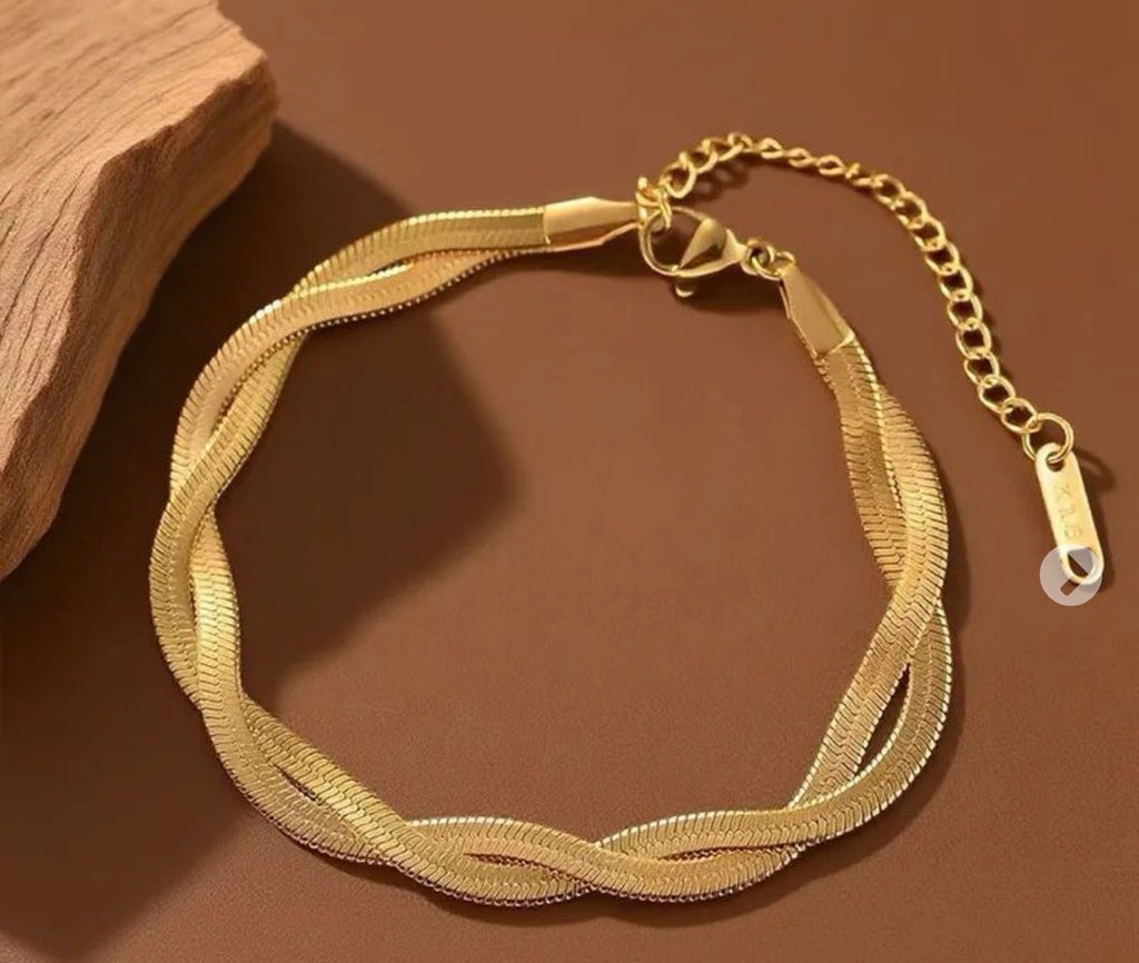 Pulsera de trenza dorada