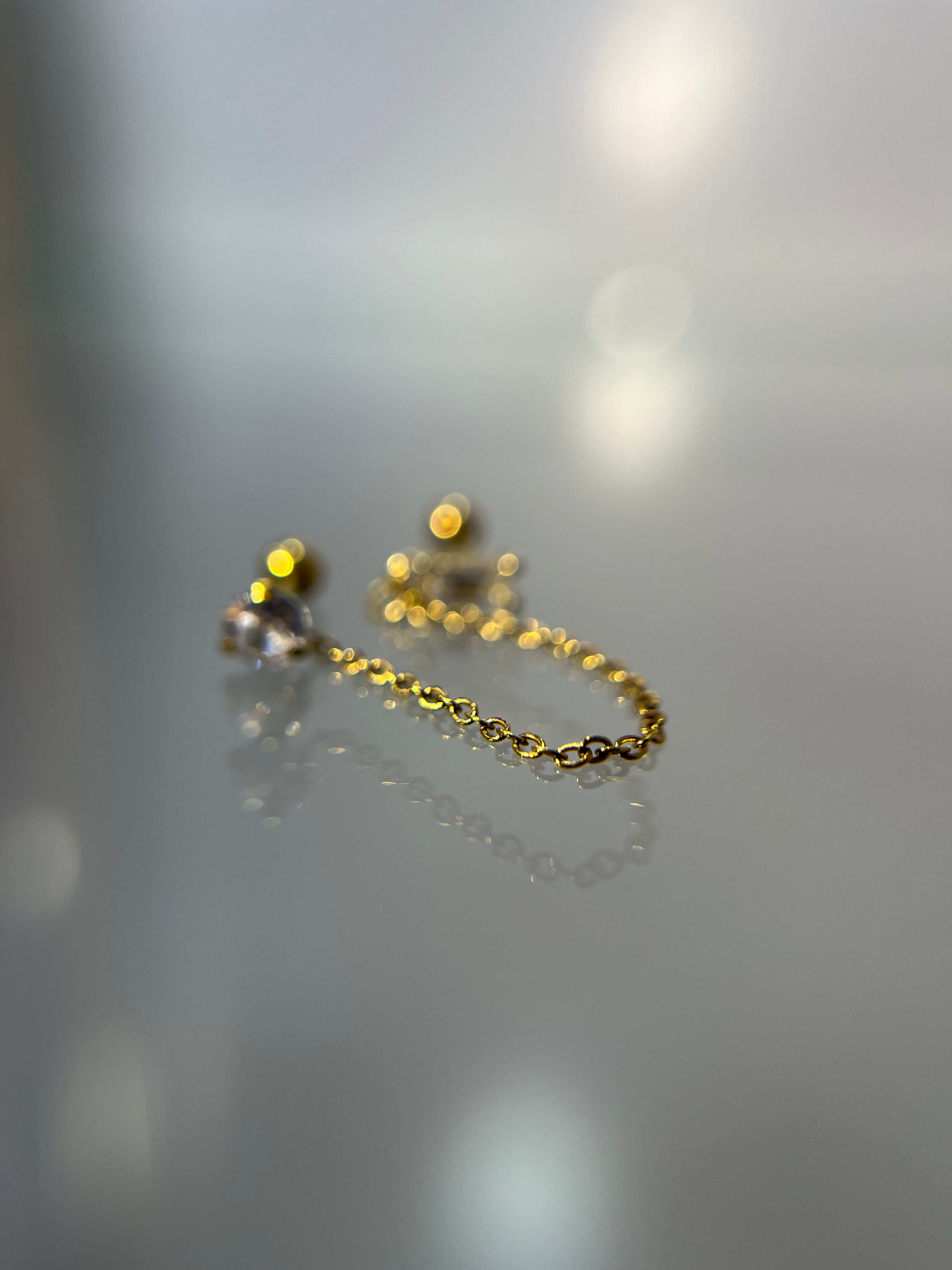 Piercings cadena diamante (cierre esfera)