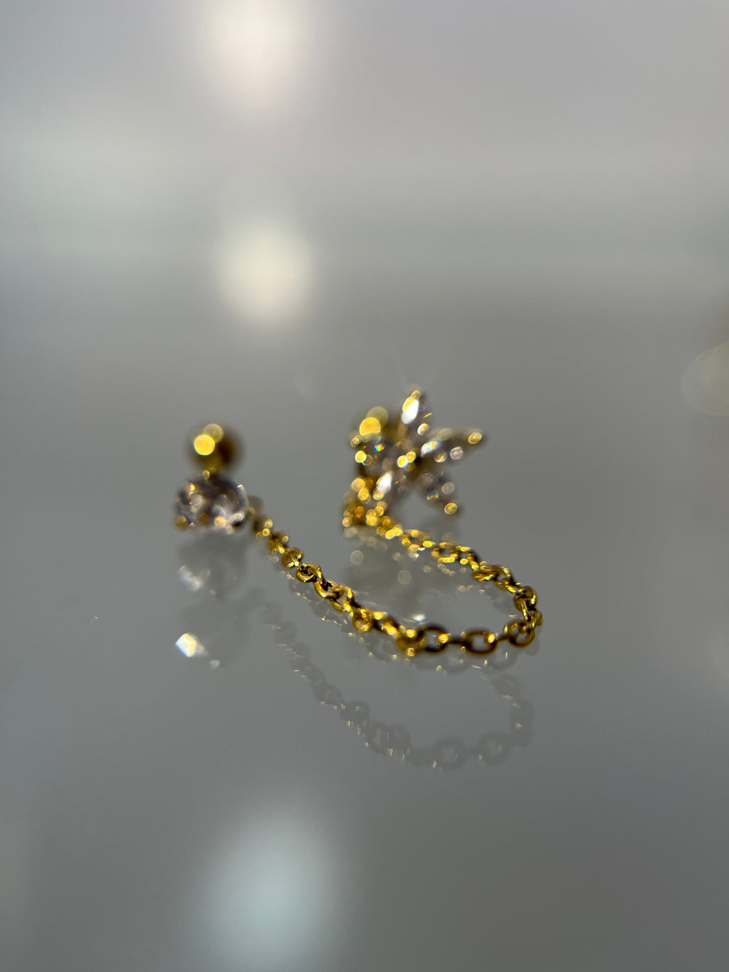 Piercings colgante flor (cierre esfera)