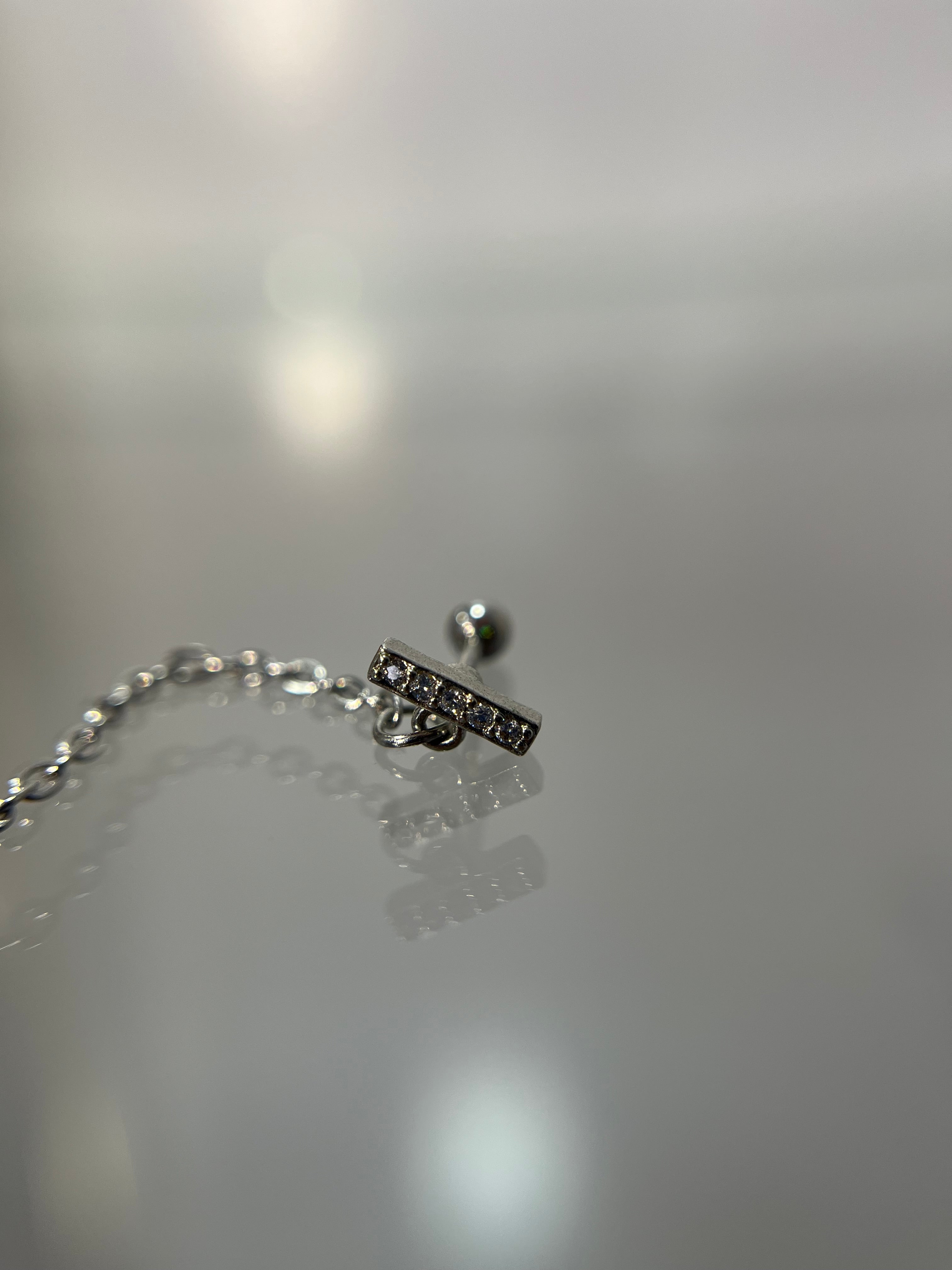 Piercing cadena colgante (cierre esfera)