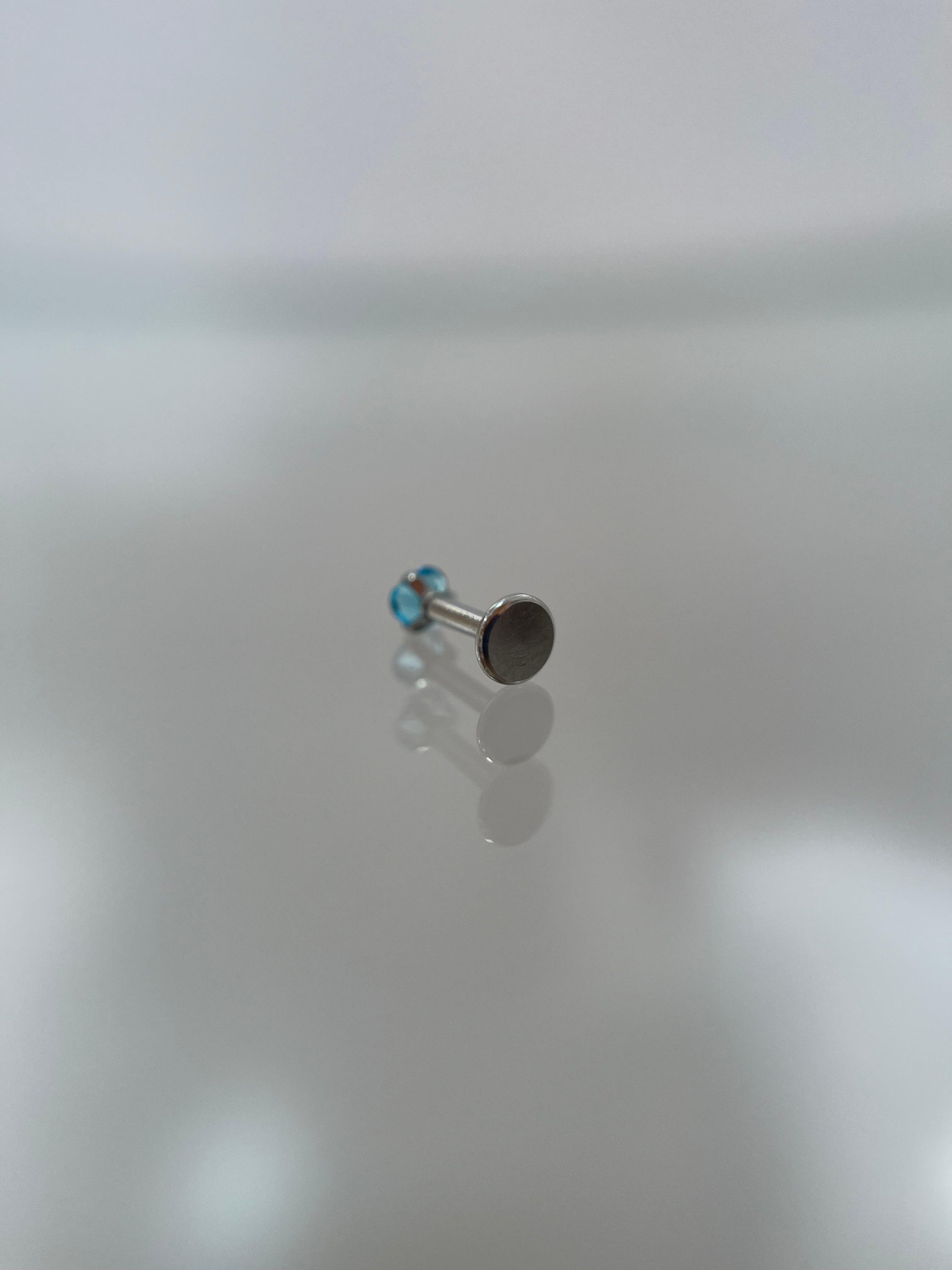 Piercings Cristal Azul (cierre plano)