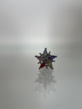 Piercing estrella invertida acero plateado (cierre plano)