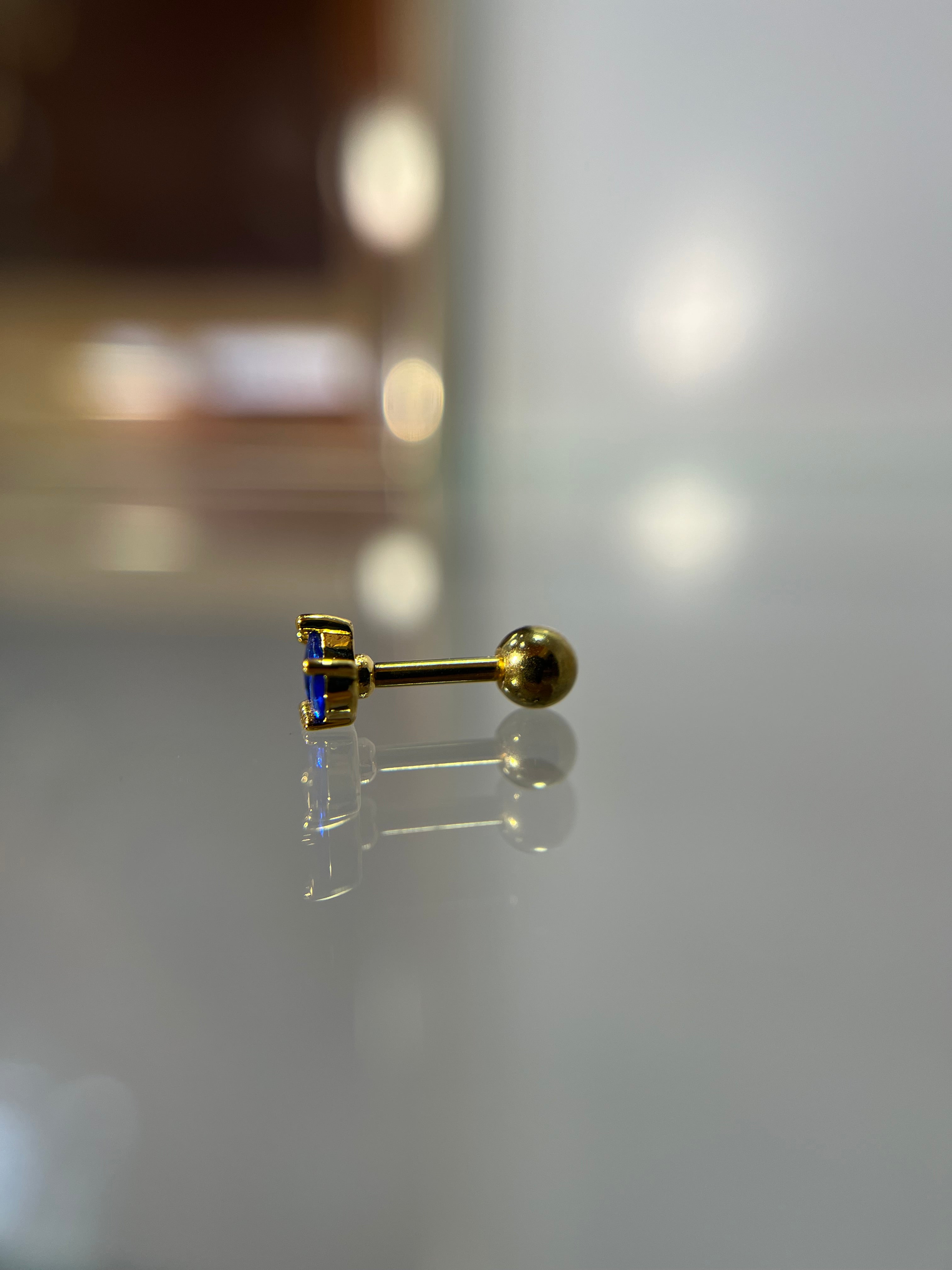 Piercings loto azul (cierre esfera)