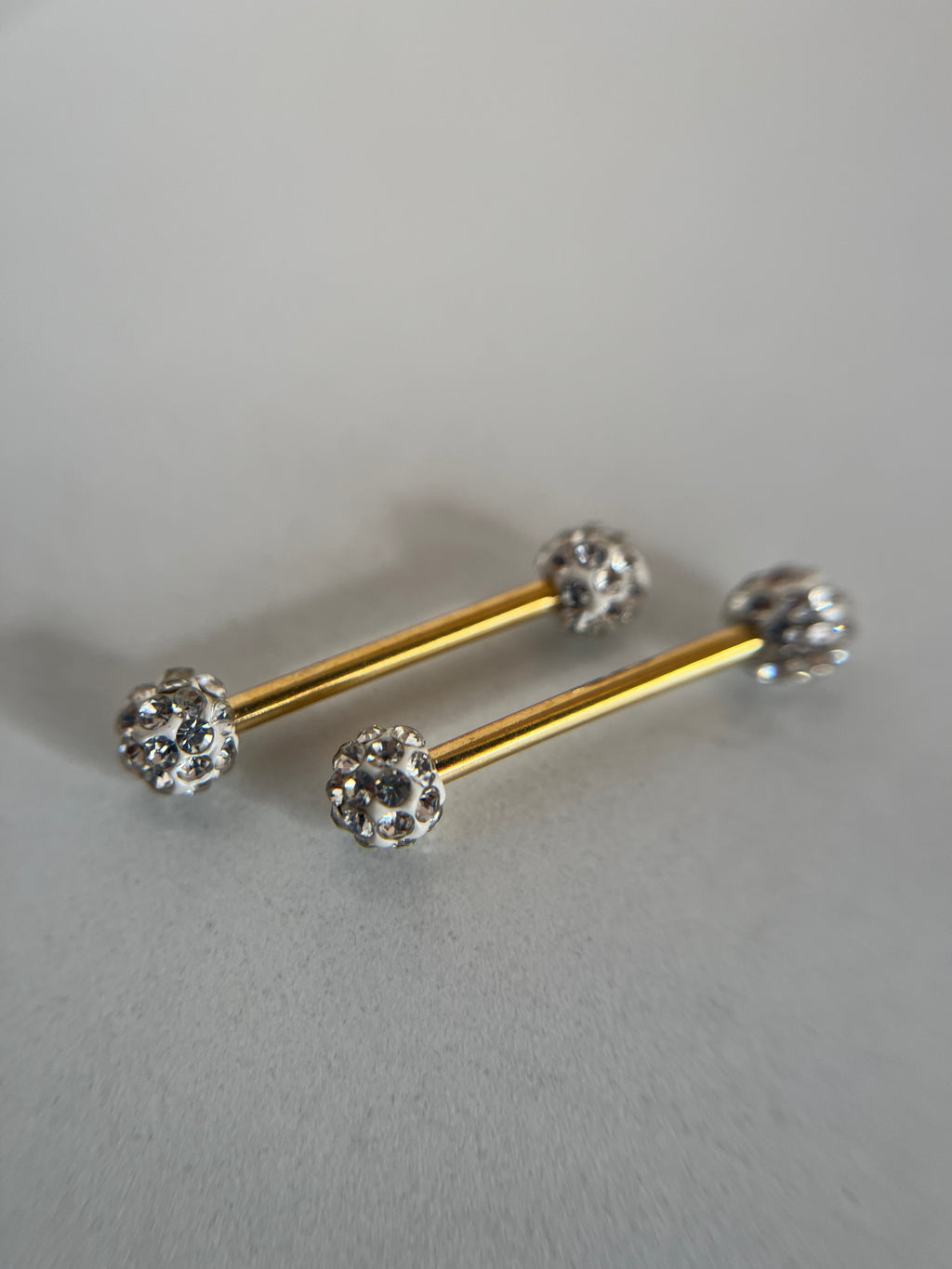 Piercings pezones esfera con diamante incrustado