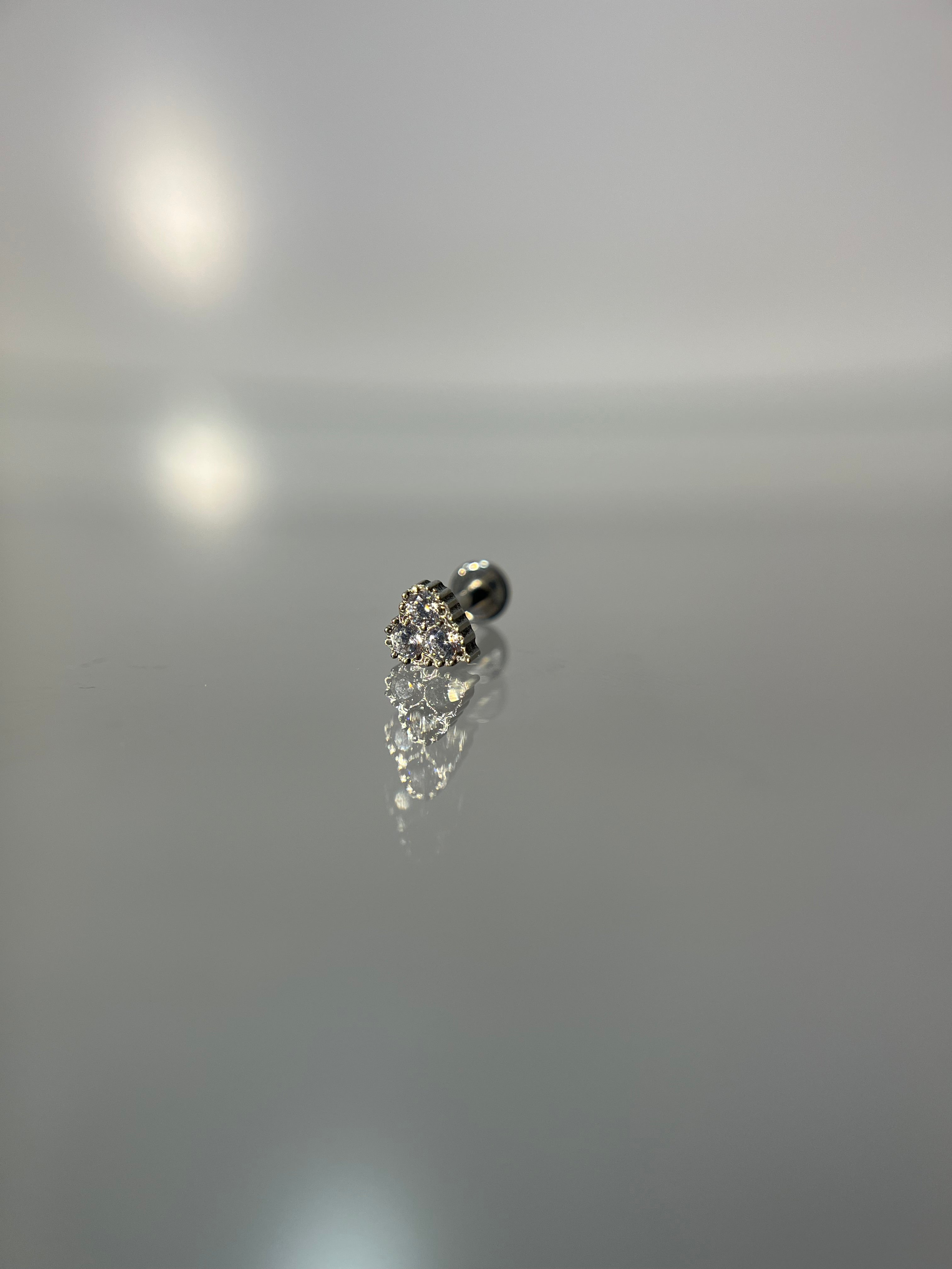 Piercings mini heart diamante (cierre plano)