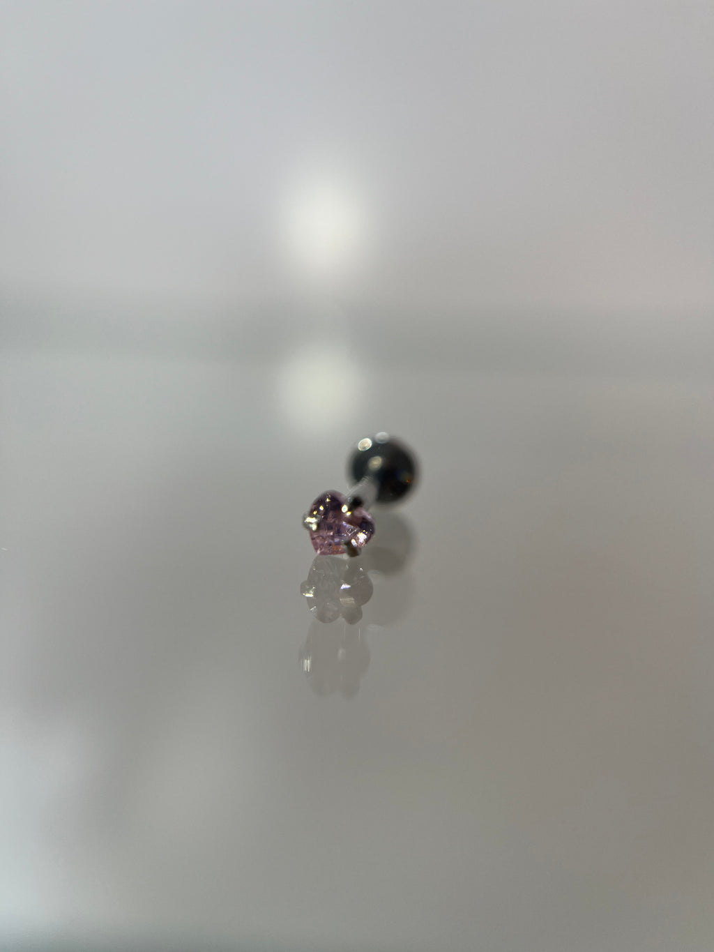 Piercing cristal rosa (cierre plano)