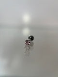 Piercing cristal rosa (cierre plano)