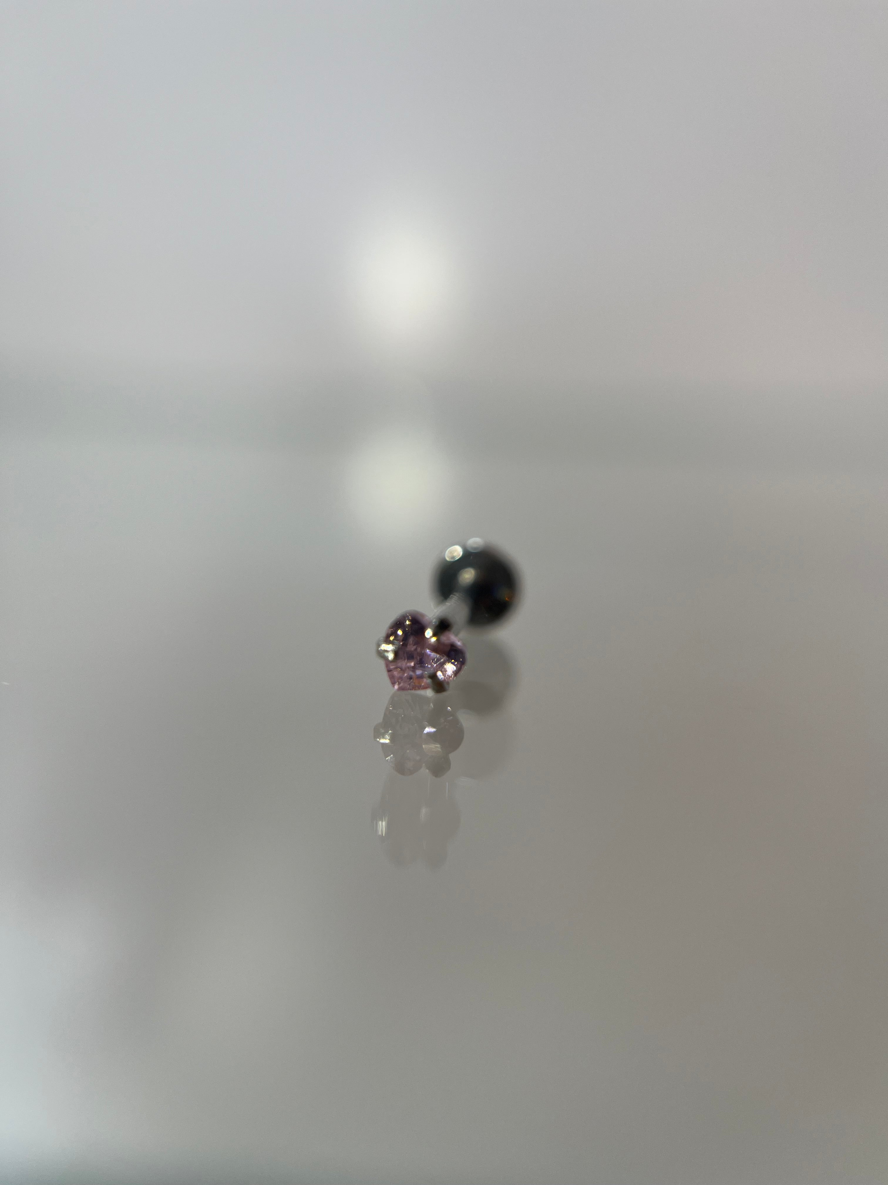 Piercing cristal rosa (cierre plano)