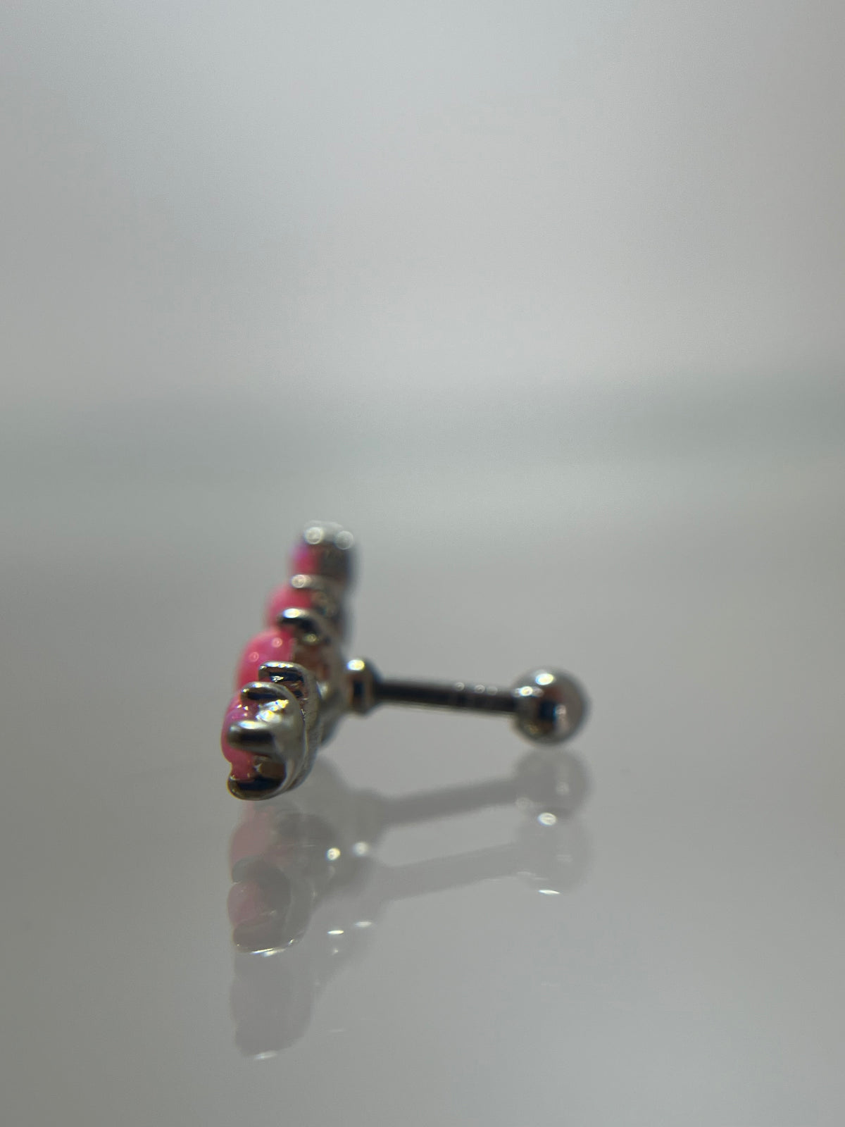 Piercing òpalos acero plateado (cierre bolilla)