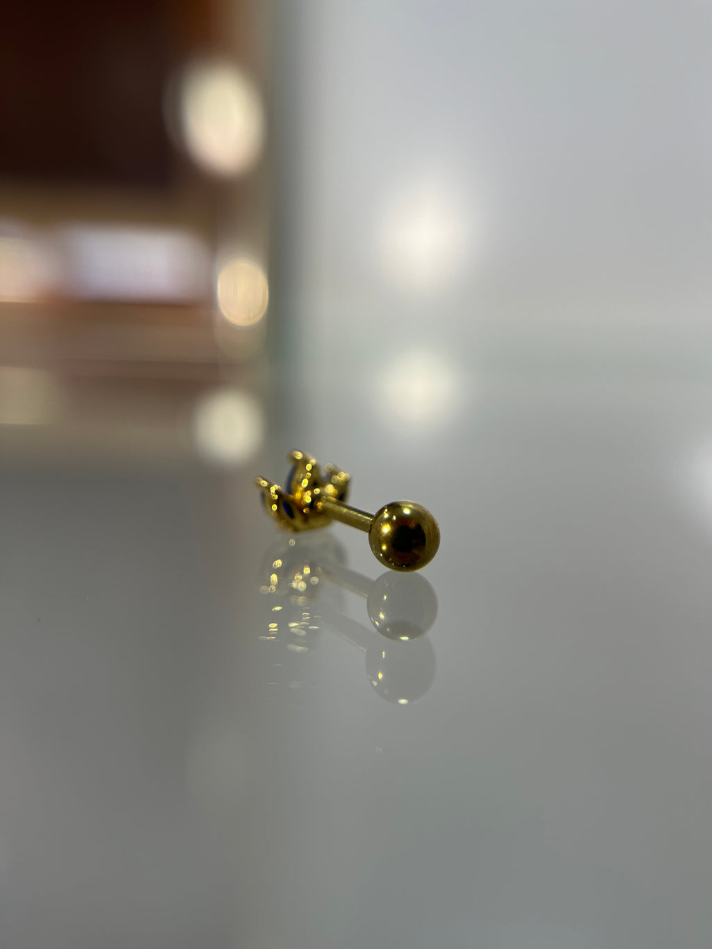 Piercings loto azul (cierre esfera)
