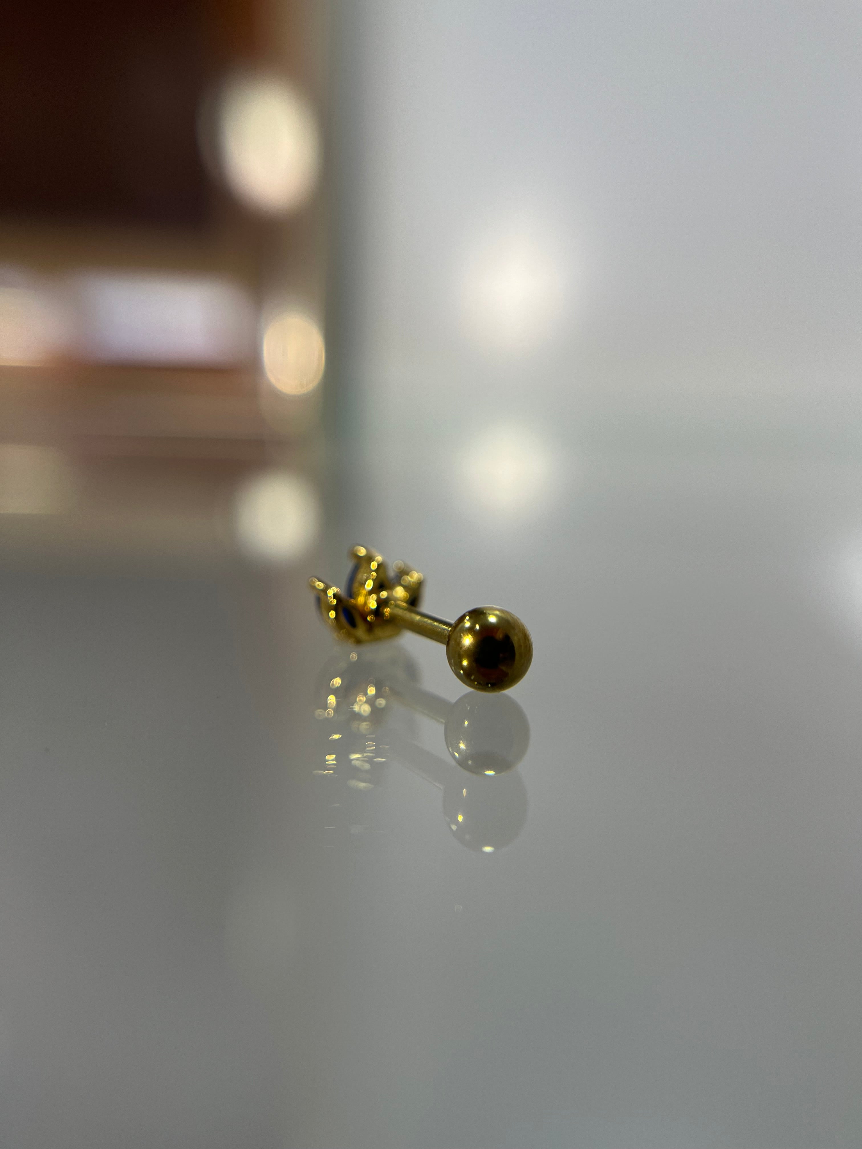 Piercings loto azul (cierre esfera)