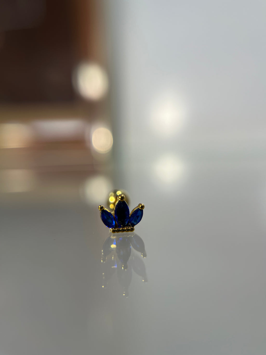 Piercings loto azul (cierre esfera)