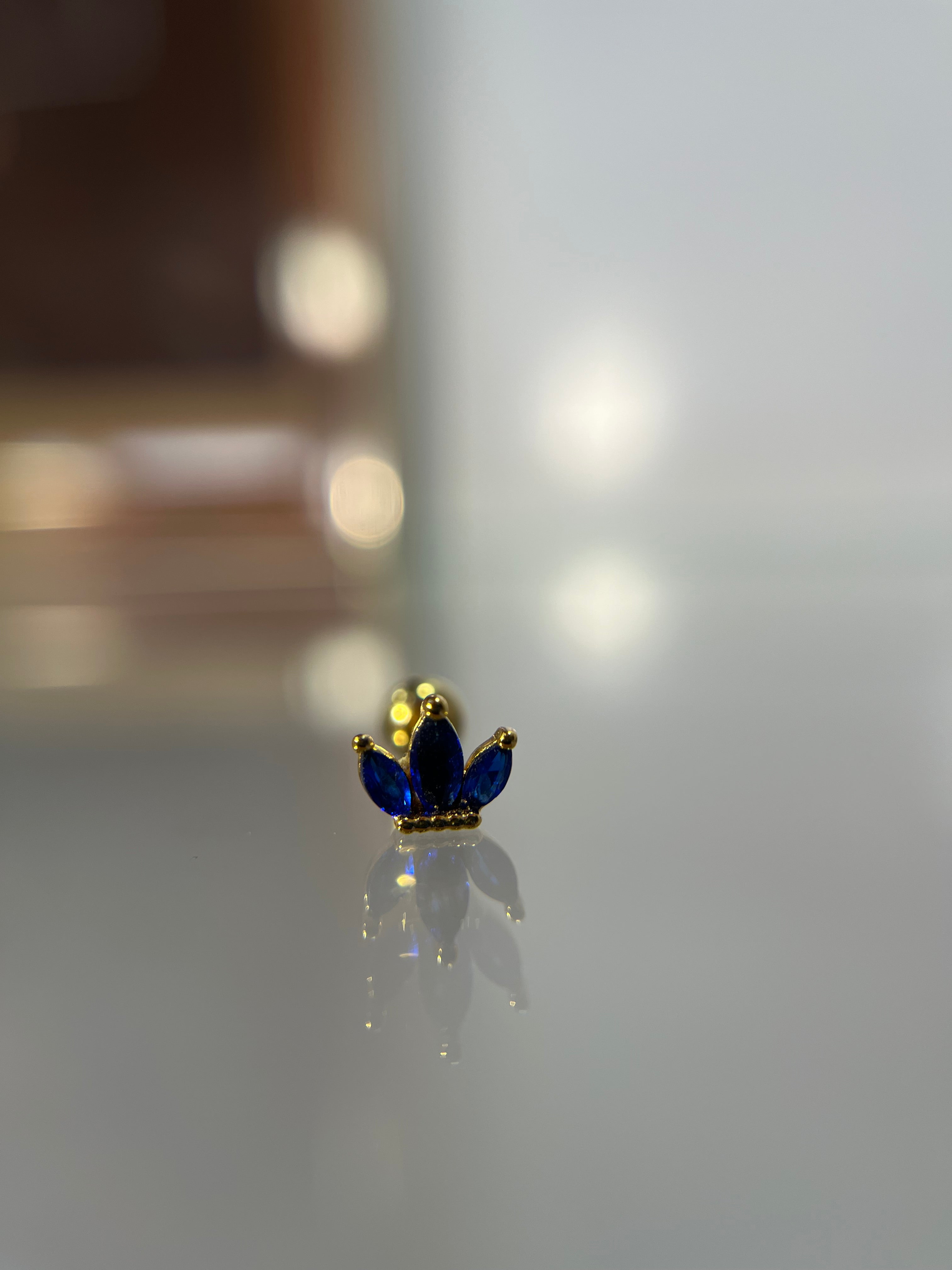 Piercings loto azul (cierre esfera)
