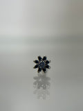 Piercing flor cristal acero plateado (cierre bolilla)