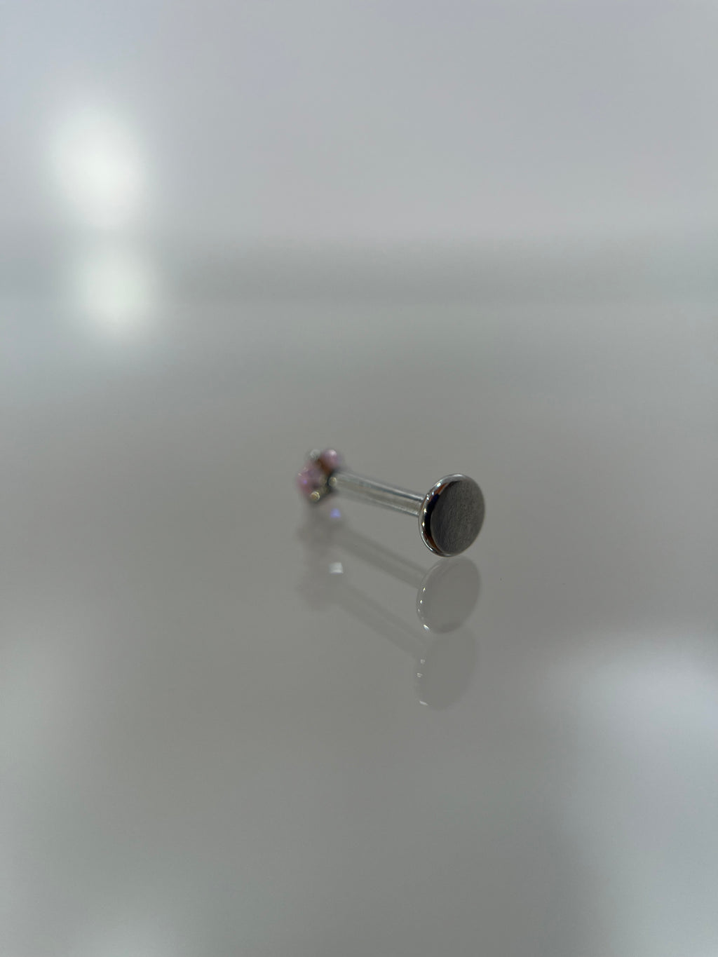 Piercing cristal rosa (cierre plano)