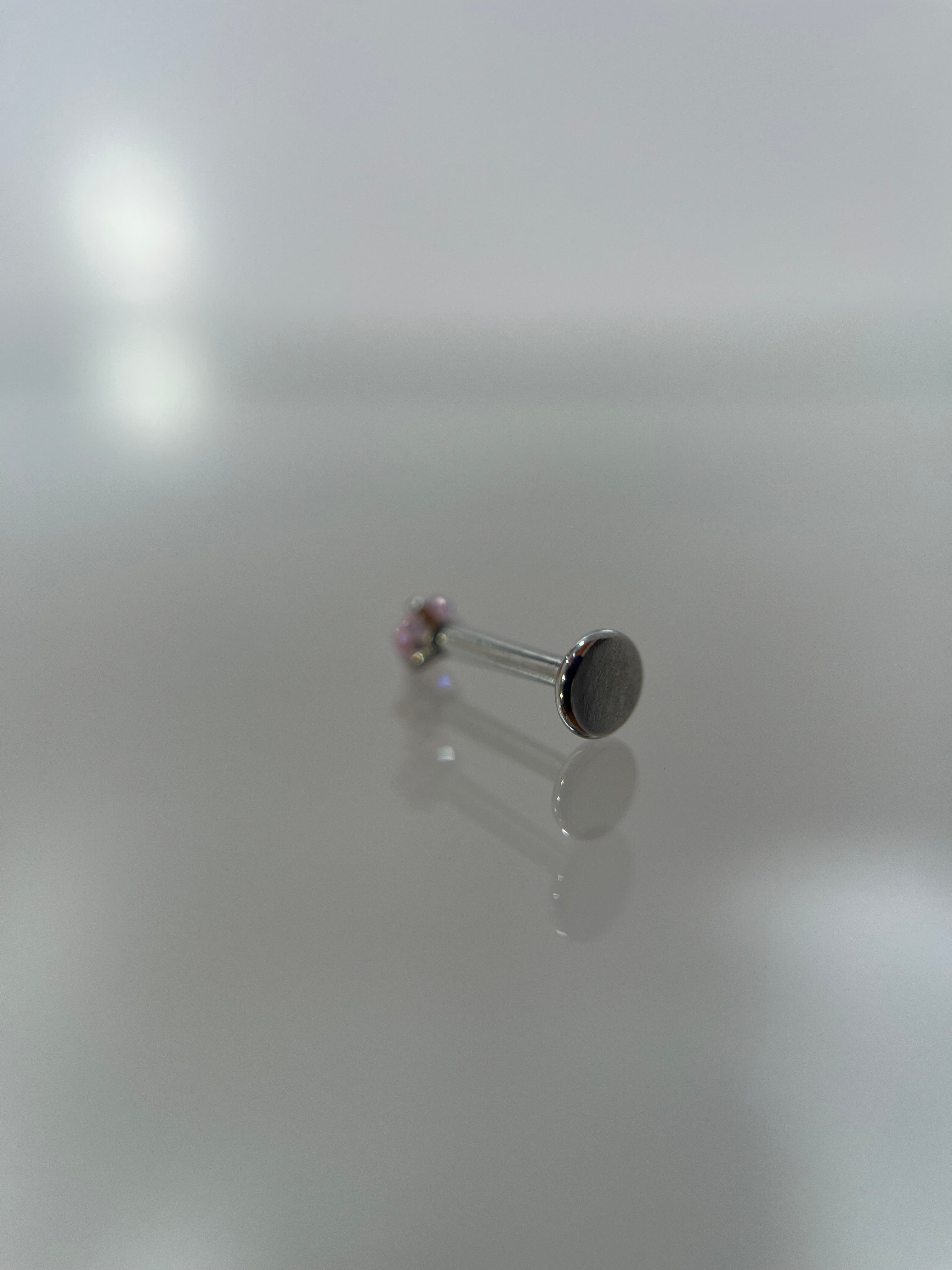 Piercing cristal rosa (cierre plano)