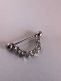 Piercings pezones diamantes
