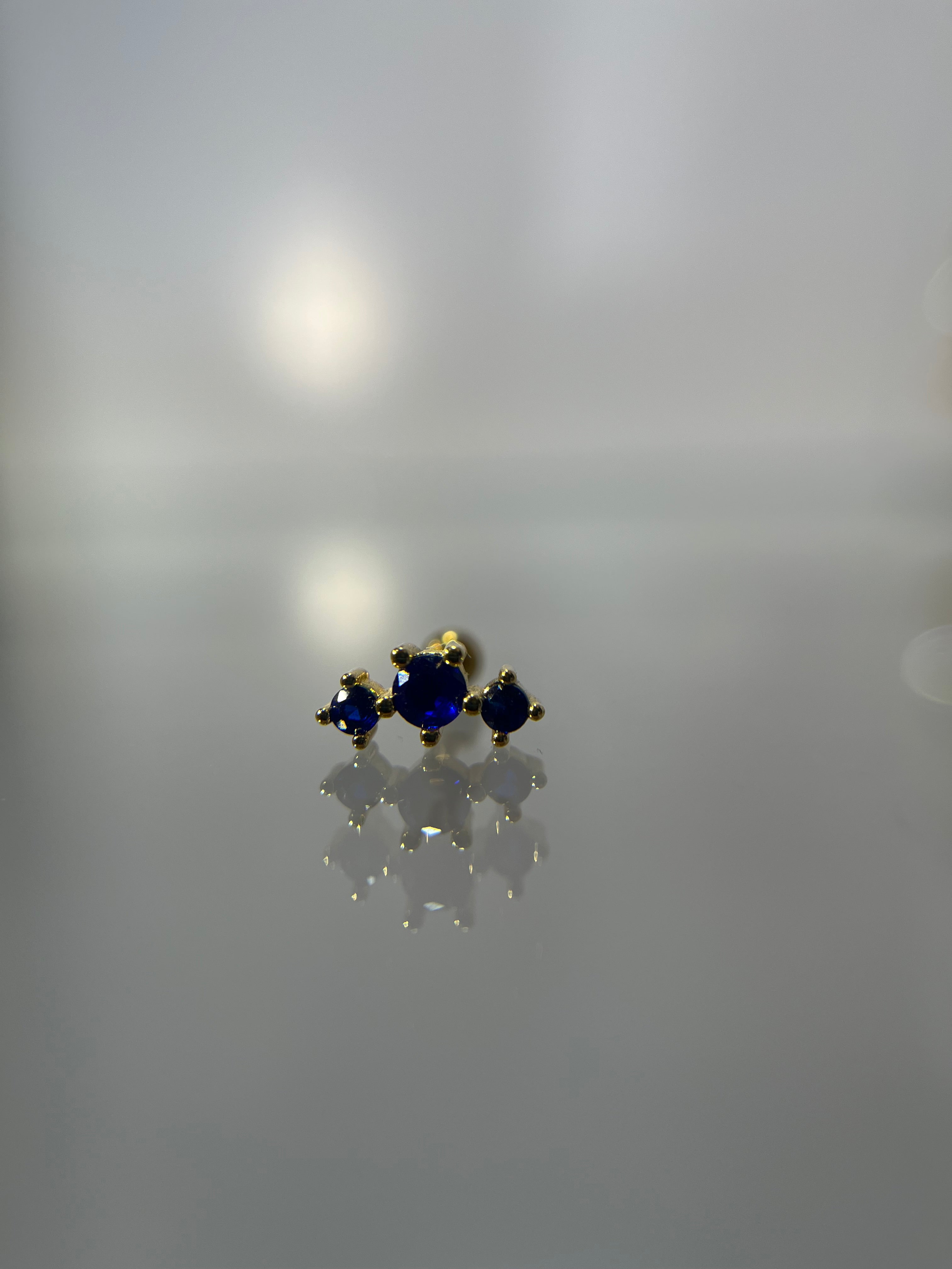 Piercings brillos azul (cierre esfera)