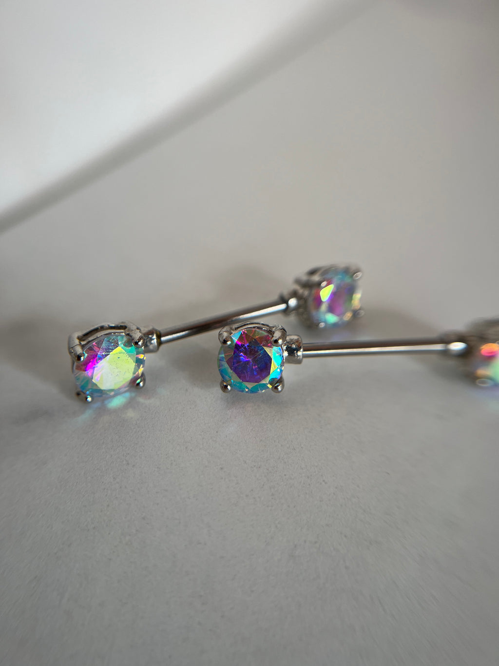 Piercings pezones diamantes
