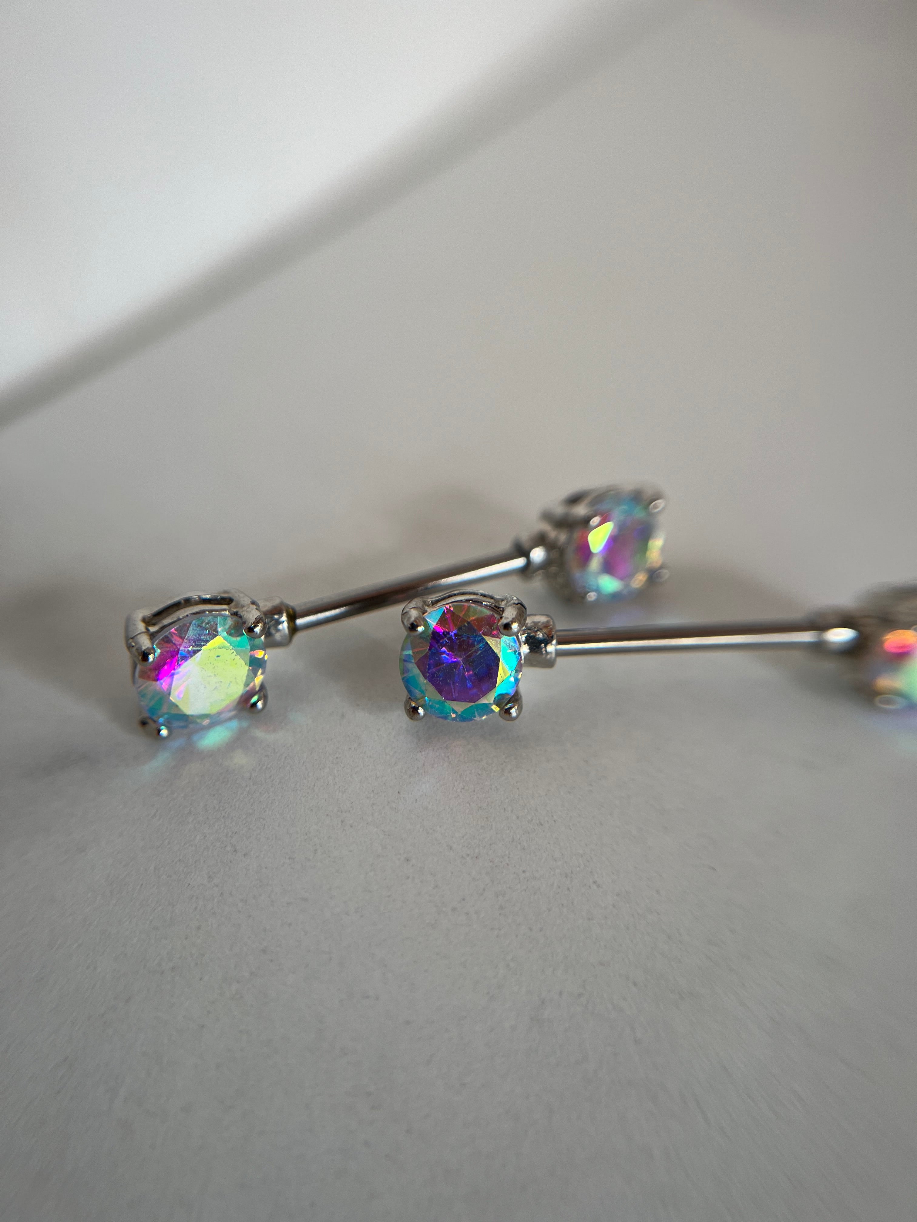Piercings pezones diamantes