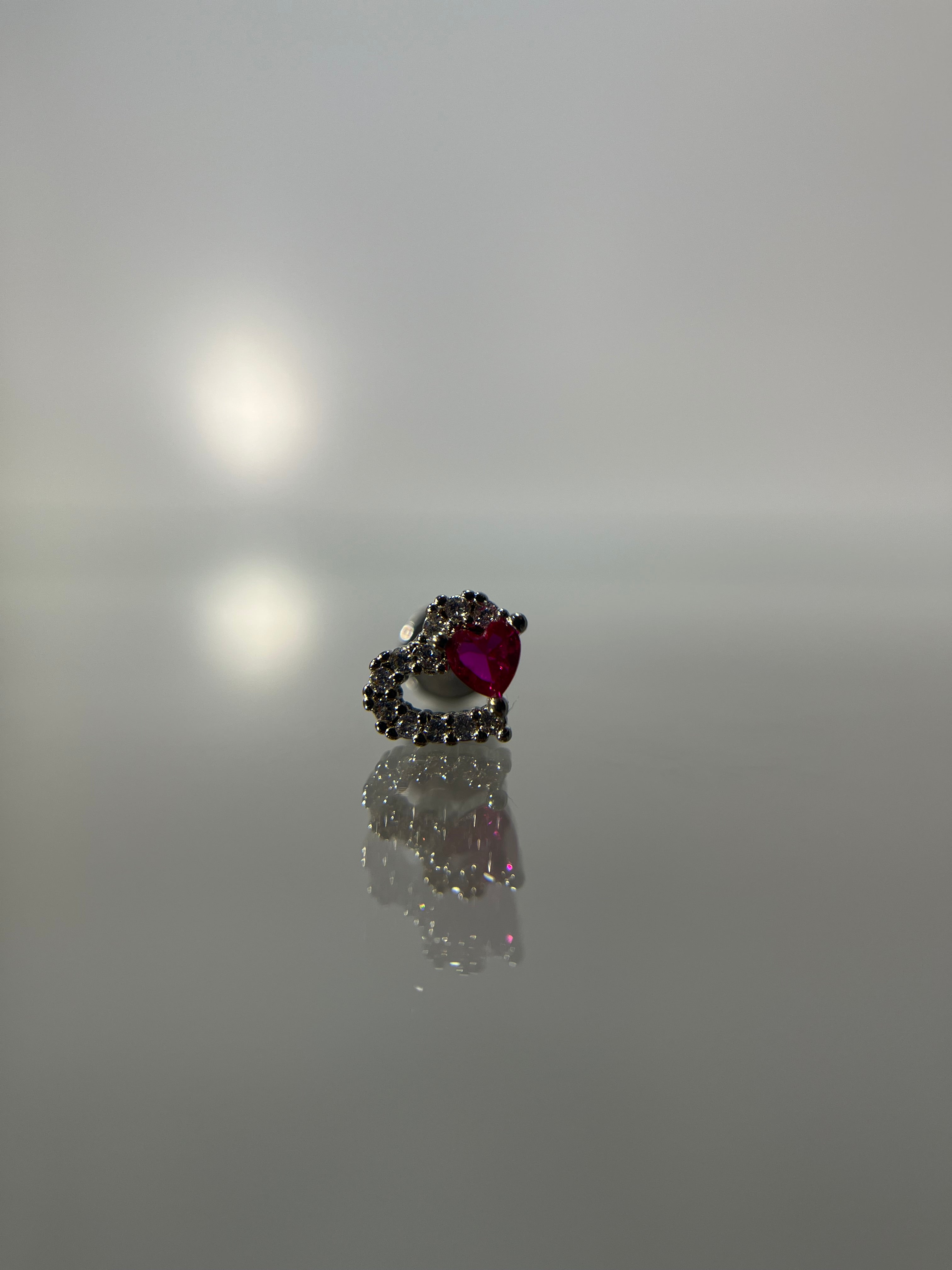 Piercings corazón (cierre plano)