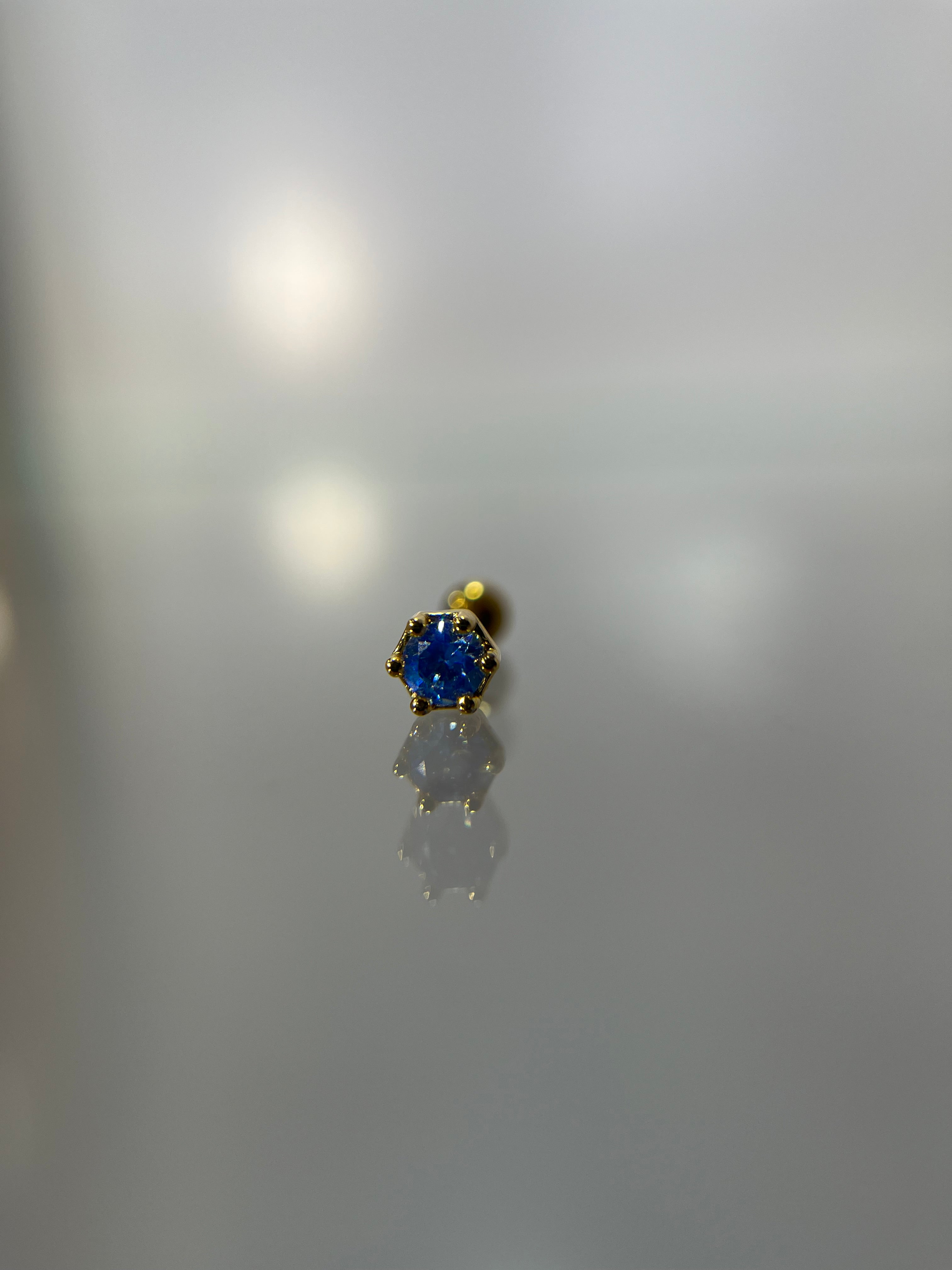 Piercings brillo celeste (cierre esfera)