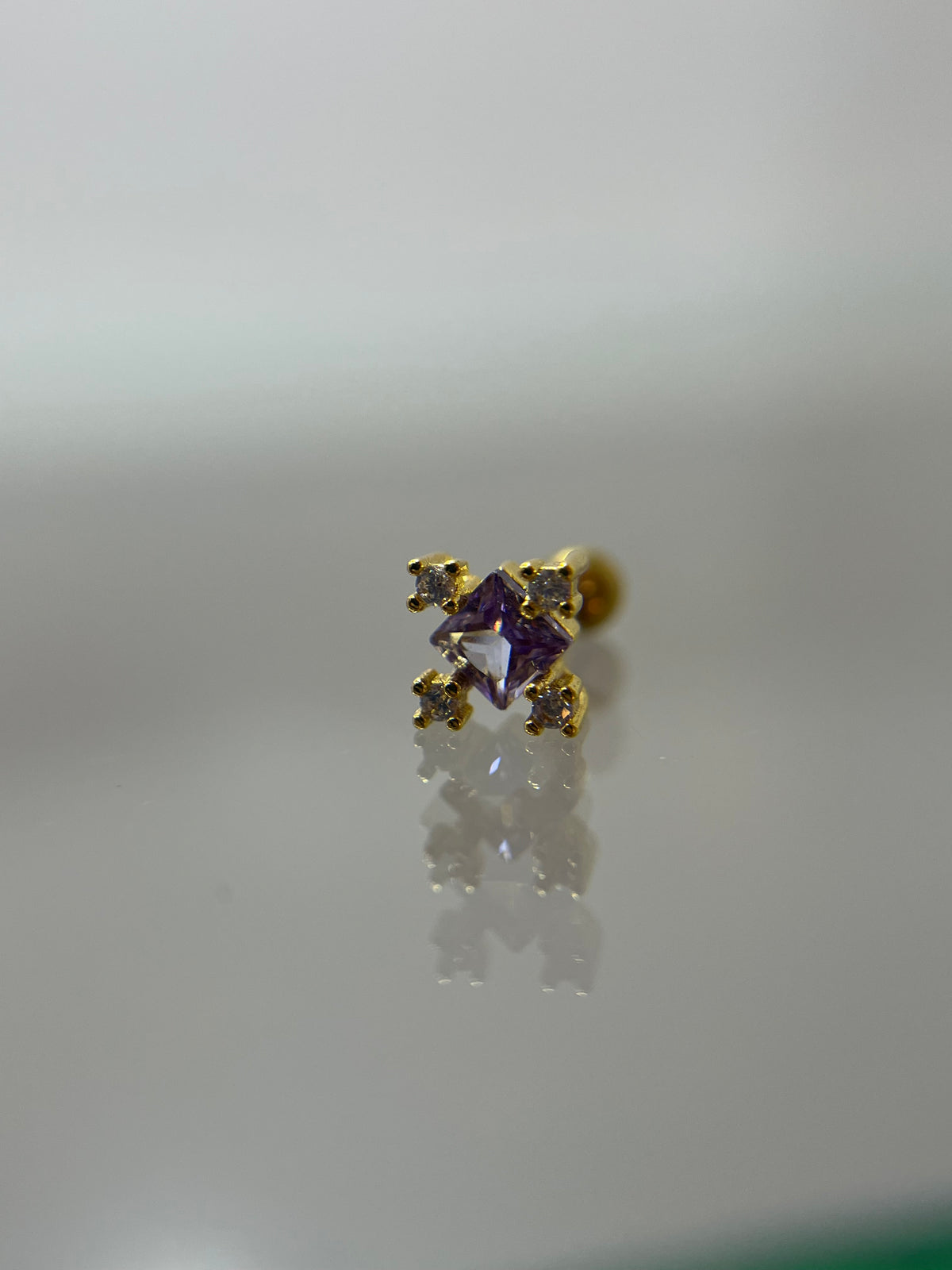 Piercings titanium strass dorado (cierre bolilla)