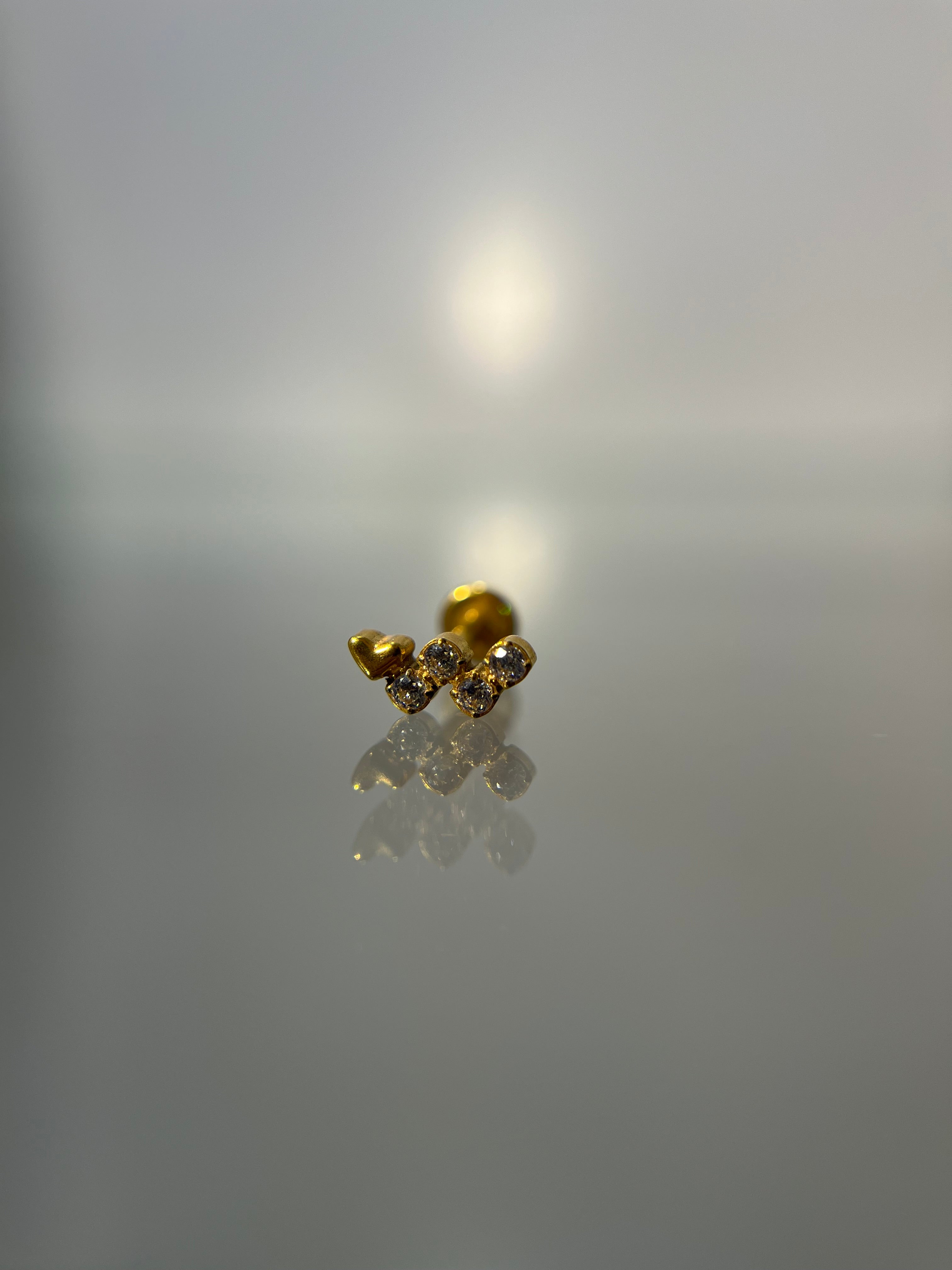 Piercings corazón (cierre plano)
