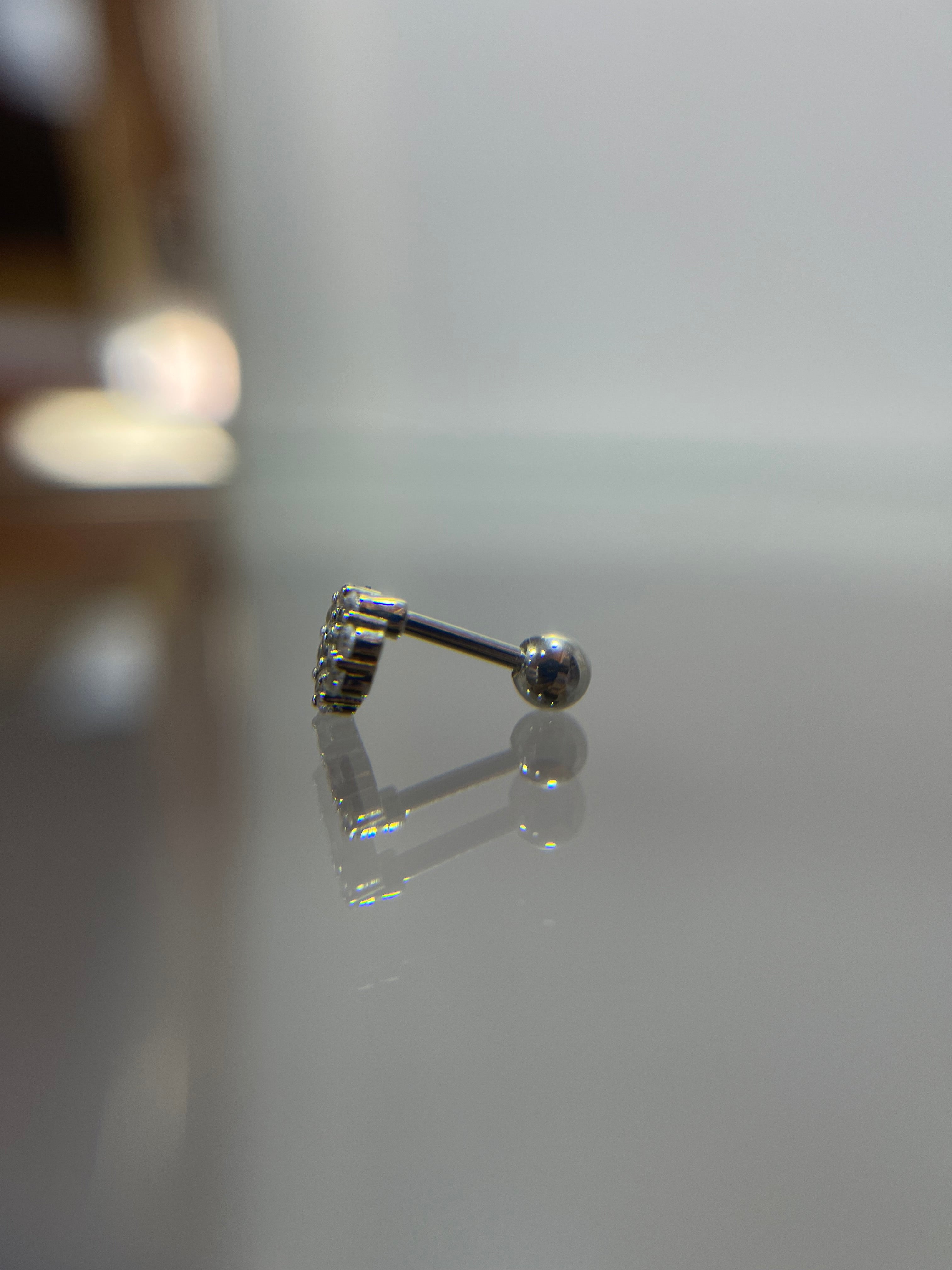 Piercings círculo con diamante (cierre esfera)