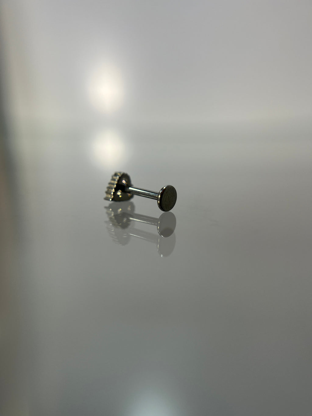 Piercings mini heart diamante (cierre plano)