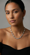 Collar de trenza color plata