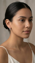 Argollas con corazones y cristales color plata