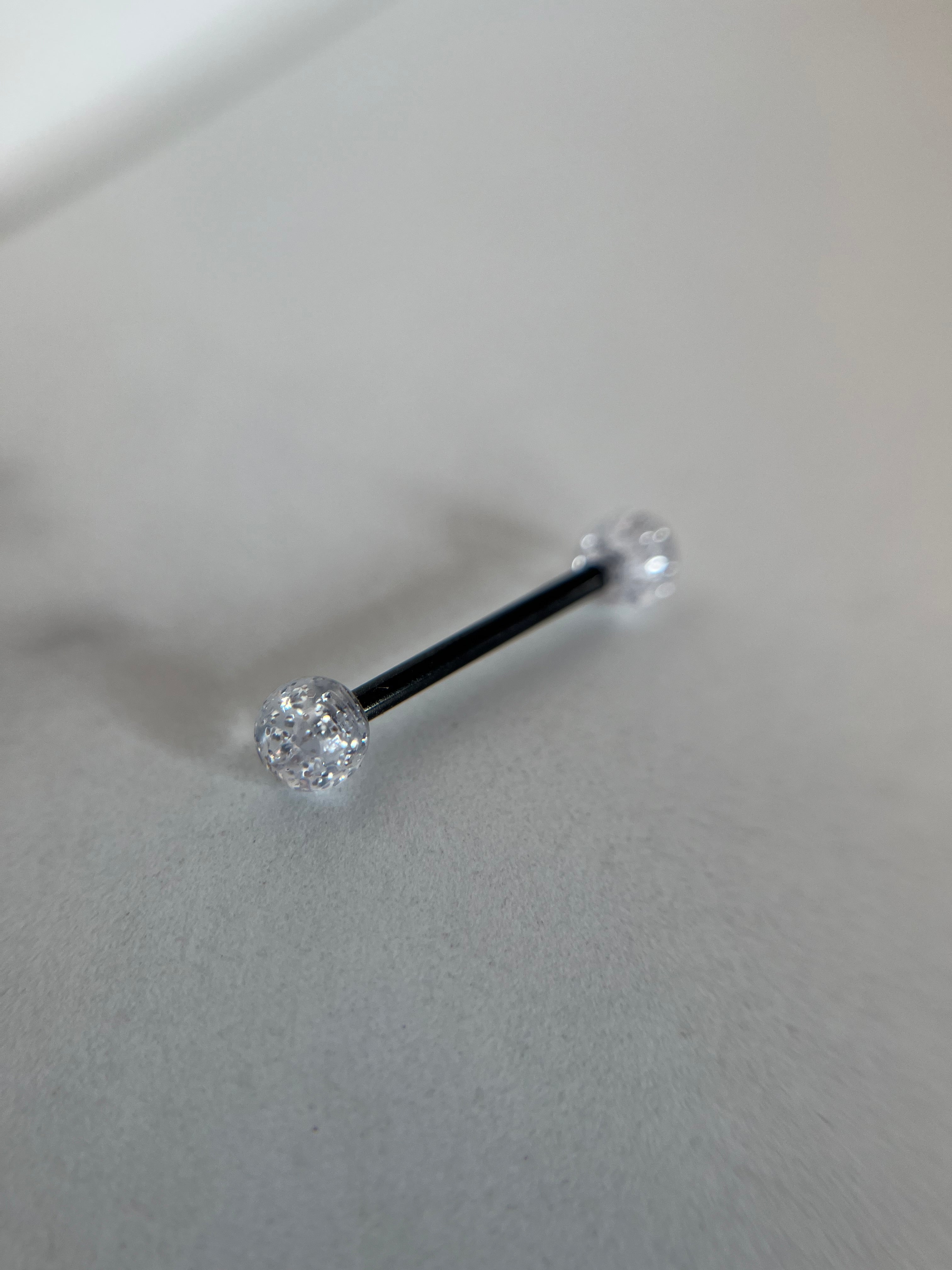 Piercings pezones esfera transparente