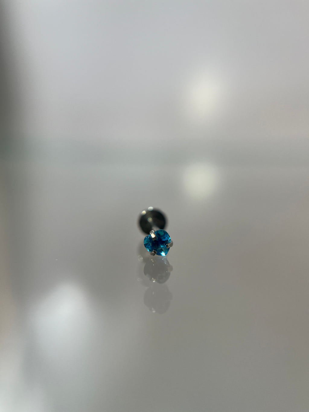 Piercings Cristal Azul (cierre plano)