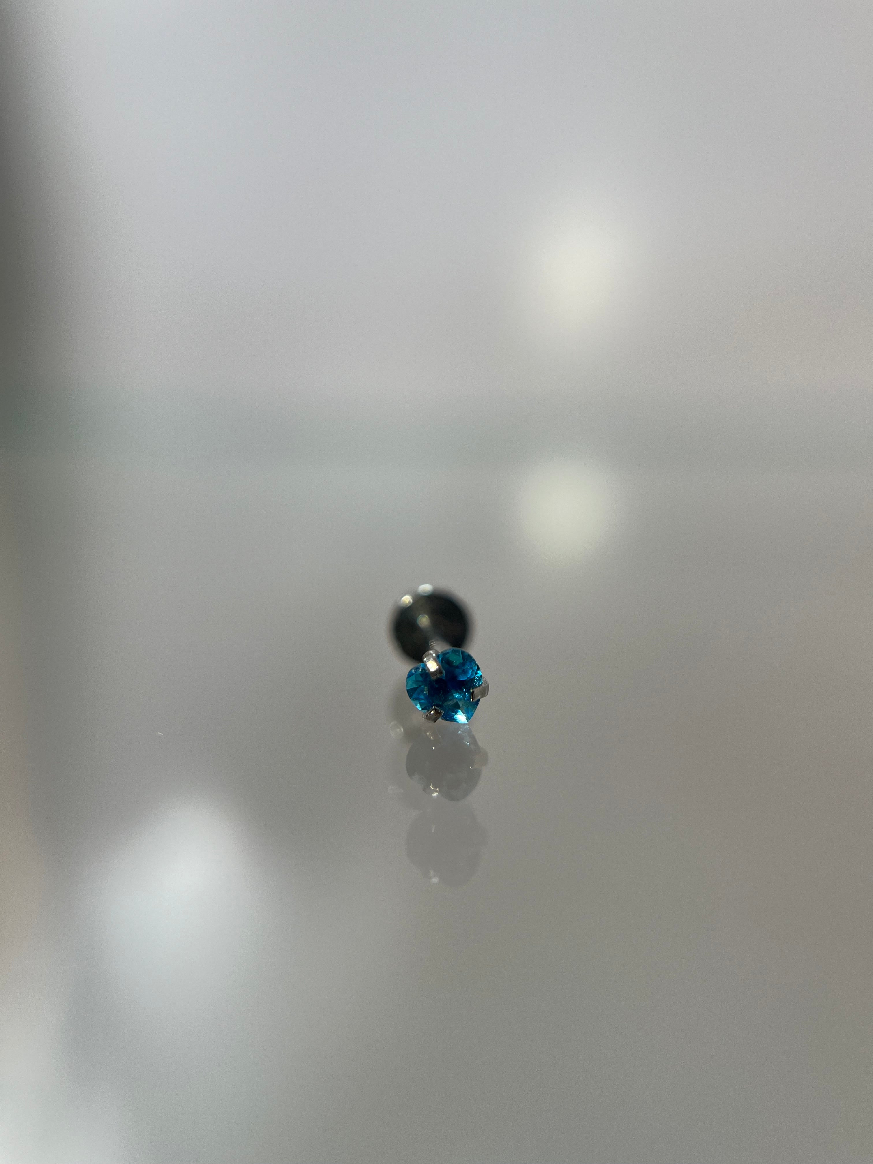 Piercings Cristal Azul (cierre plano)